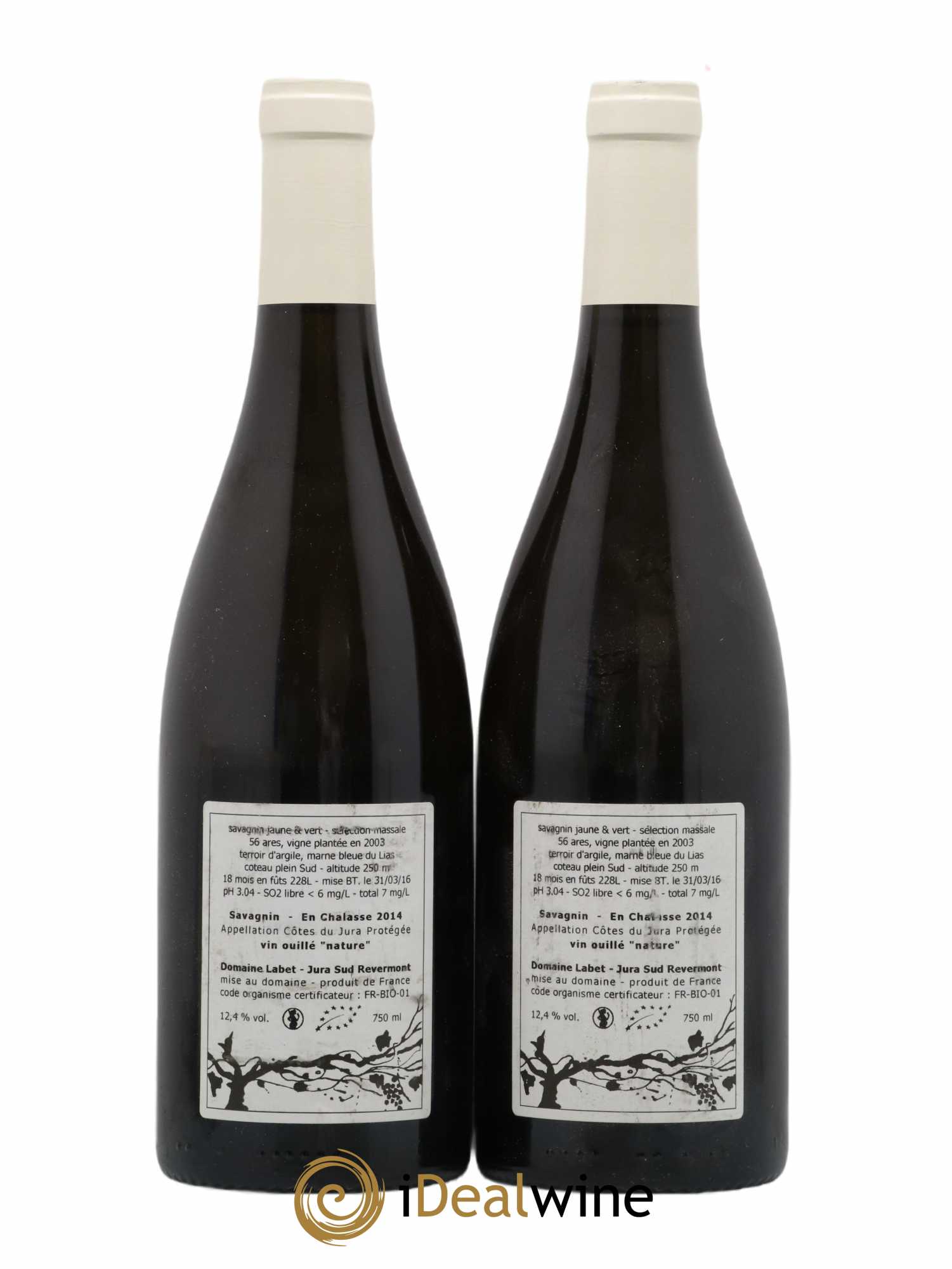 Côtes du Jura Fleur de Savagnin En Chalasse Romain - Julien - Charline Labet 2014 - Lot de 2 bouteilles - 1