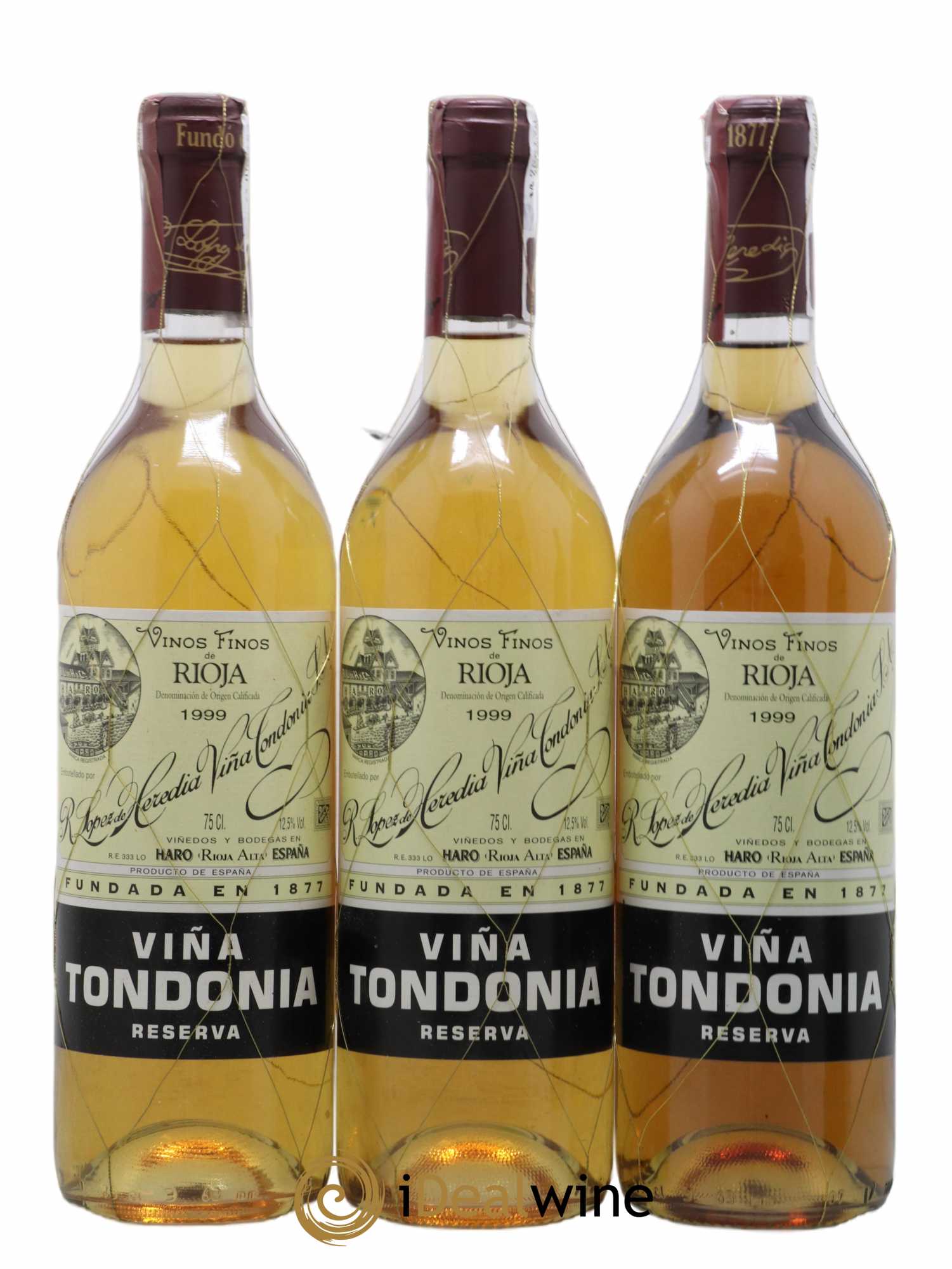 Rioja DOCA Reserva Vina Tondonia R. Lopez de Heredia 1999 - Lot de 3 bouteilles - 0