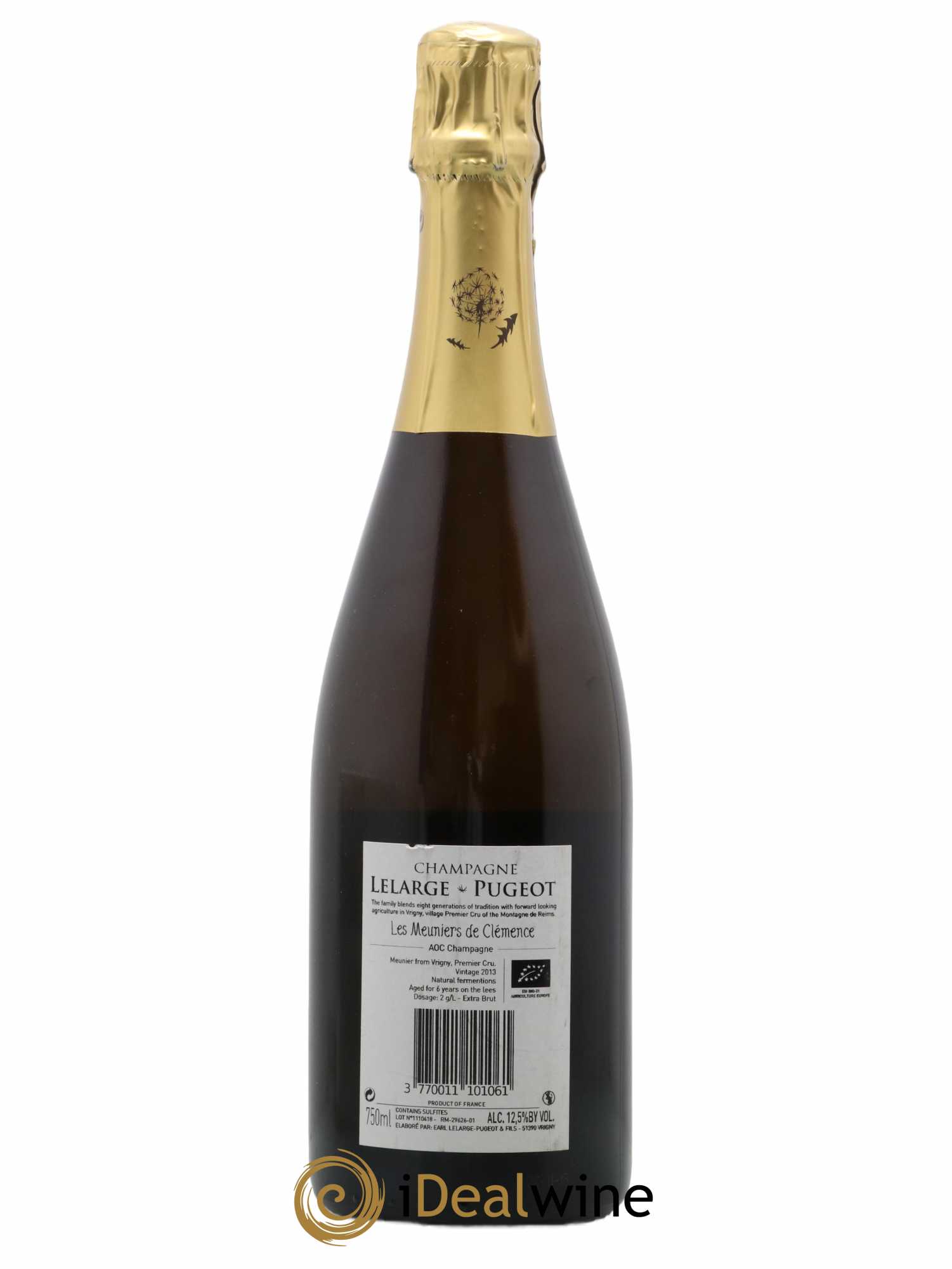 Champagne Lelarge-Pugeot Premier Cru Les Meuniers de Clemence Extra Brut Vrigny 2013 - Lot de 1 bouteille - 1