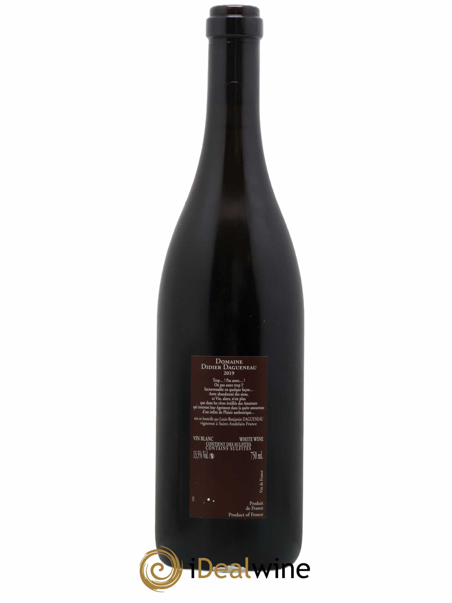 Vin de France (anciennement Pouilly-Fumé) Pur Sang Dagueneau (Domaine Didier - Louis-Benjamin) 2019 - Lot de 1 bouteille - 1
