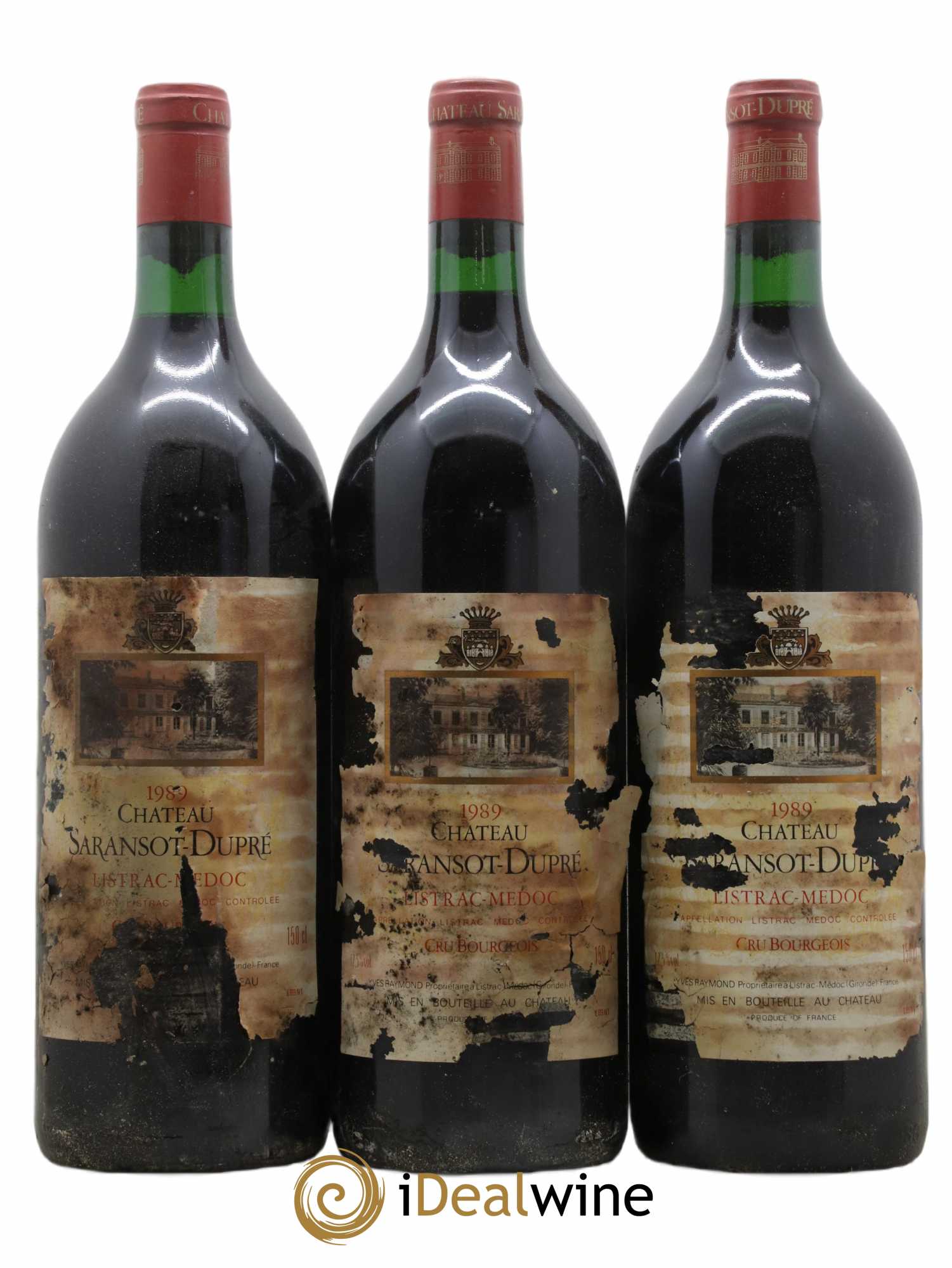 Château Saransot Dupré Cru Bourgeois 1989 - Lot de 3 magnums - 0