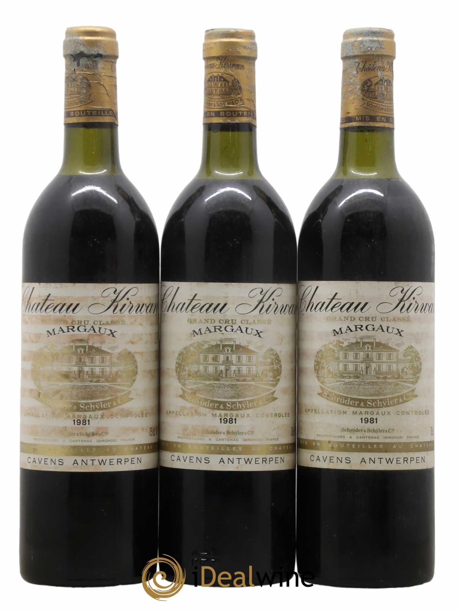 Château Kirwan 3ème Grand Cru Classé 1981 - Lot de 3 bouteilles - 0