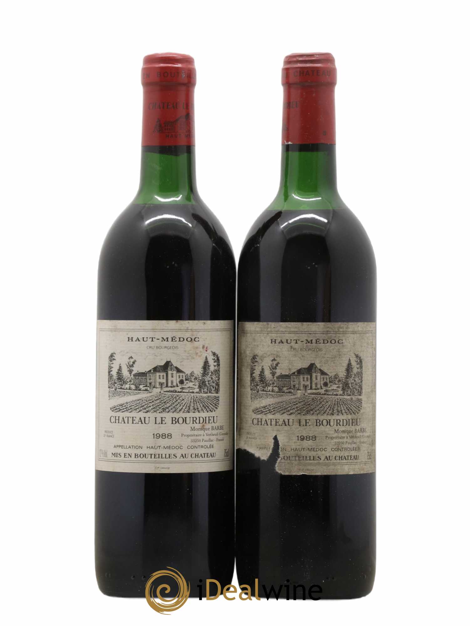 Château le Bourdieu Cru Bourgeois 1988 - Lot de 2 bouteilles - 0