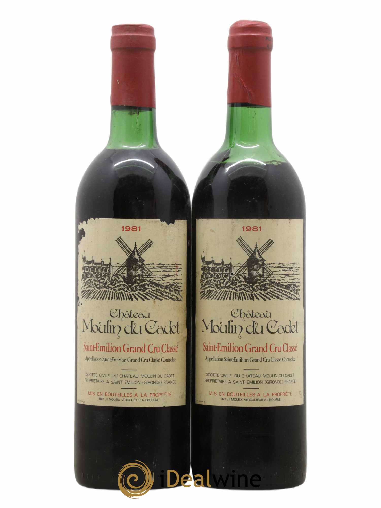 Château Moulin du Cadet Grand Cru Classé 1981 - Lot de 2 bouteilles - 0