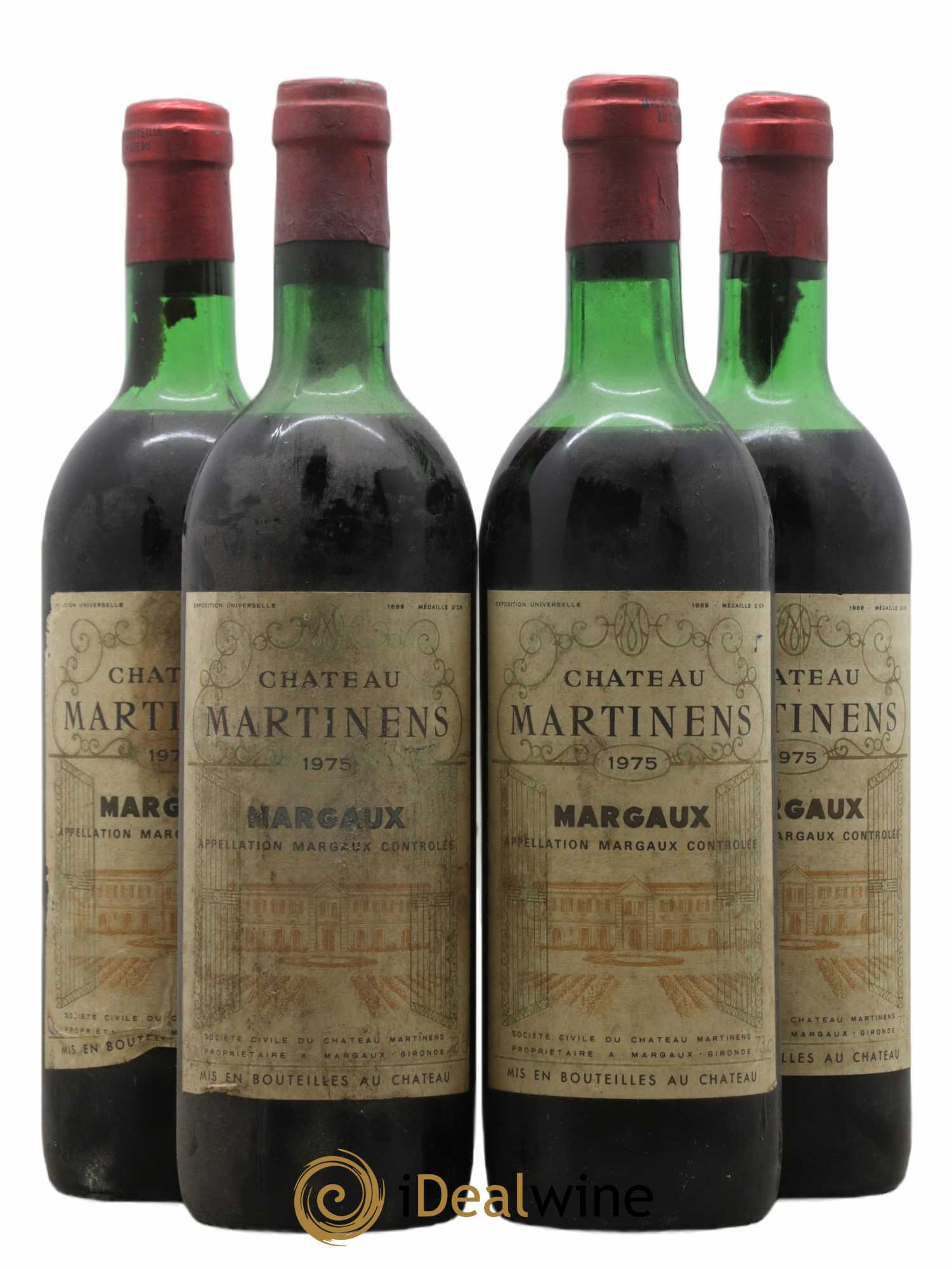 Château Martinens Cru Bourgeois 1975 - Lot de 4 bouteilles - 0