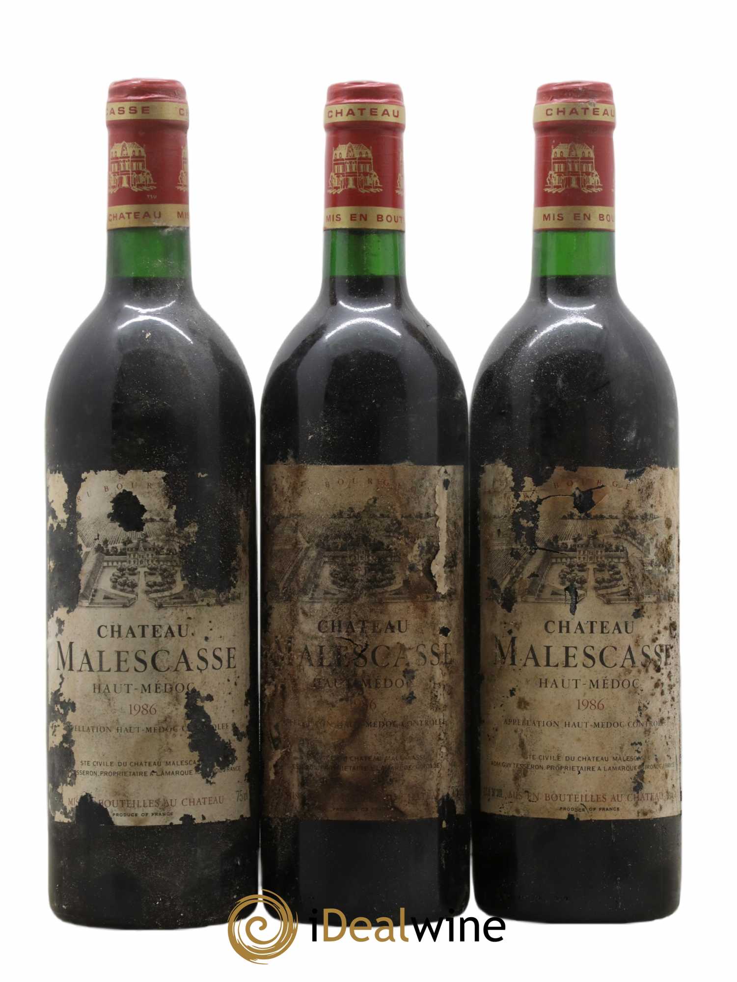 Château Malescasse Cru Bourgeois Exceptionnel 1986 - Lot de 3 bouteilles - 0
