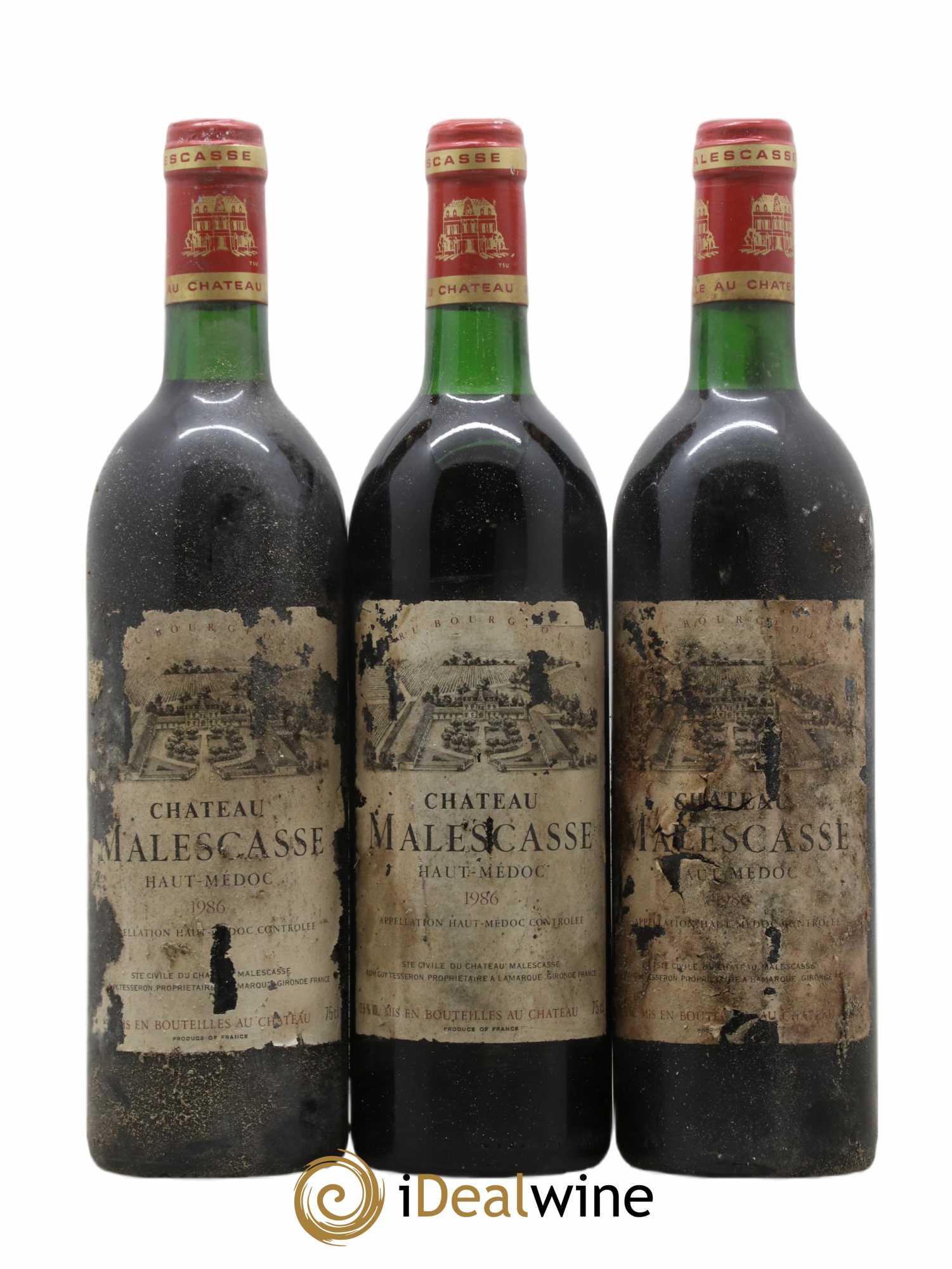 Château Malescasse Cru Bourgeois Exceptionnel 1986 - Lot de 3 bouteilles - 0
