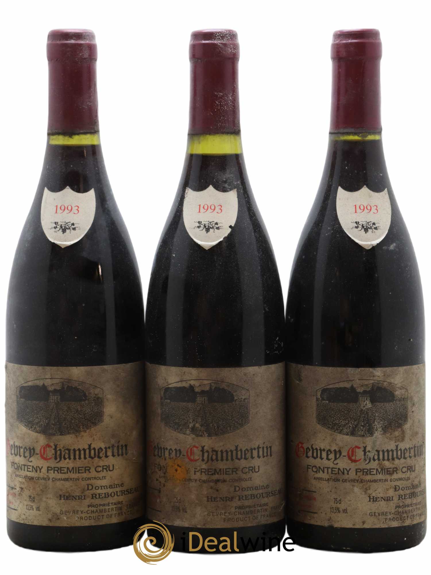 Gevrey-Chambertin 1er Cru Fonteny Henri Rebourseau (Domaine) 1993 - Lot de 3 bouteilles - 0