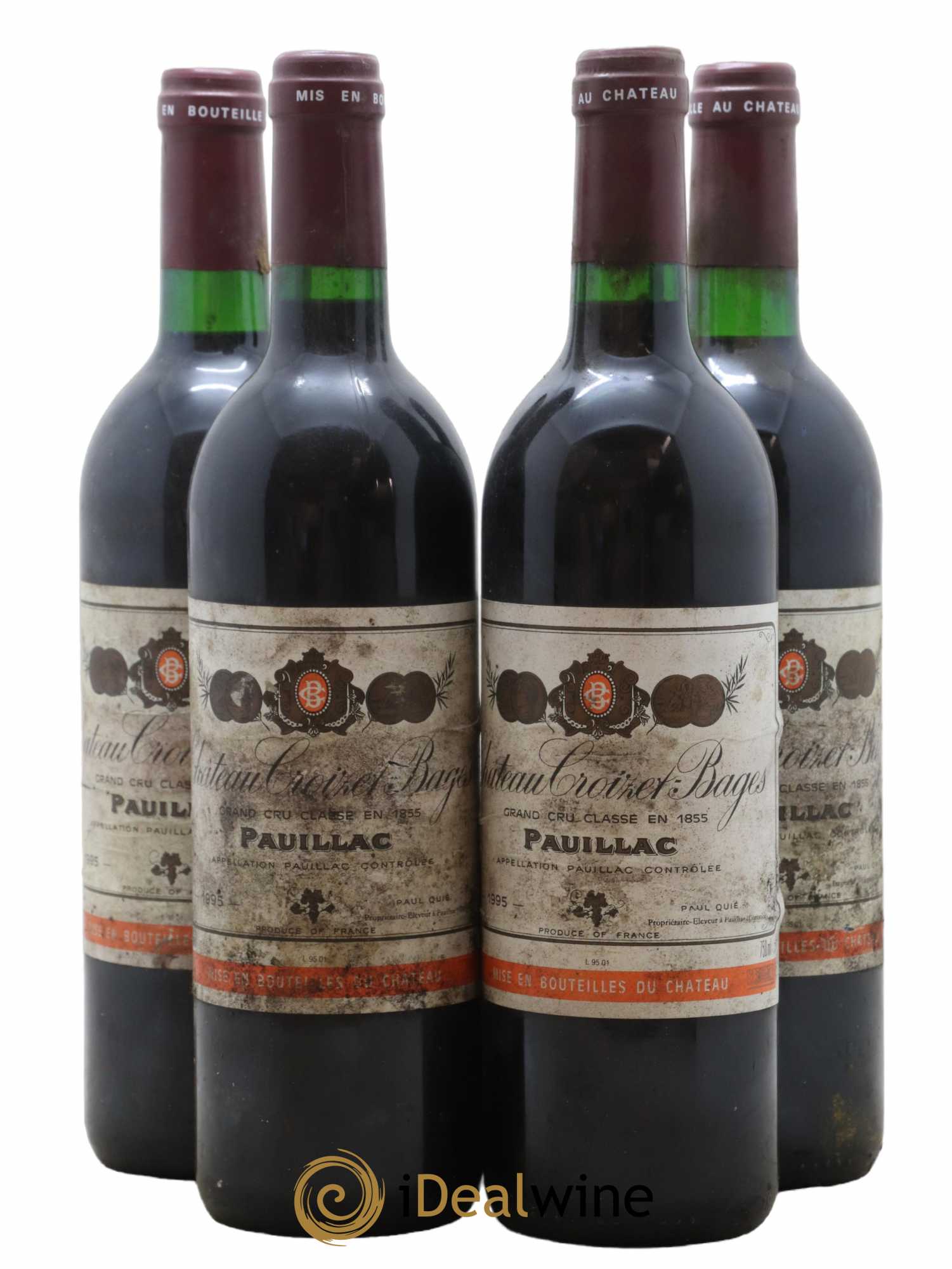 Château Croizet Bages 5ème Grand Cru Classé 1995 - Lot de 4 bouteilles - 0