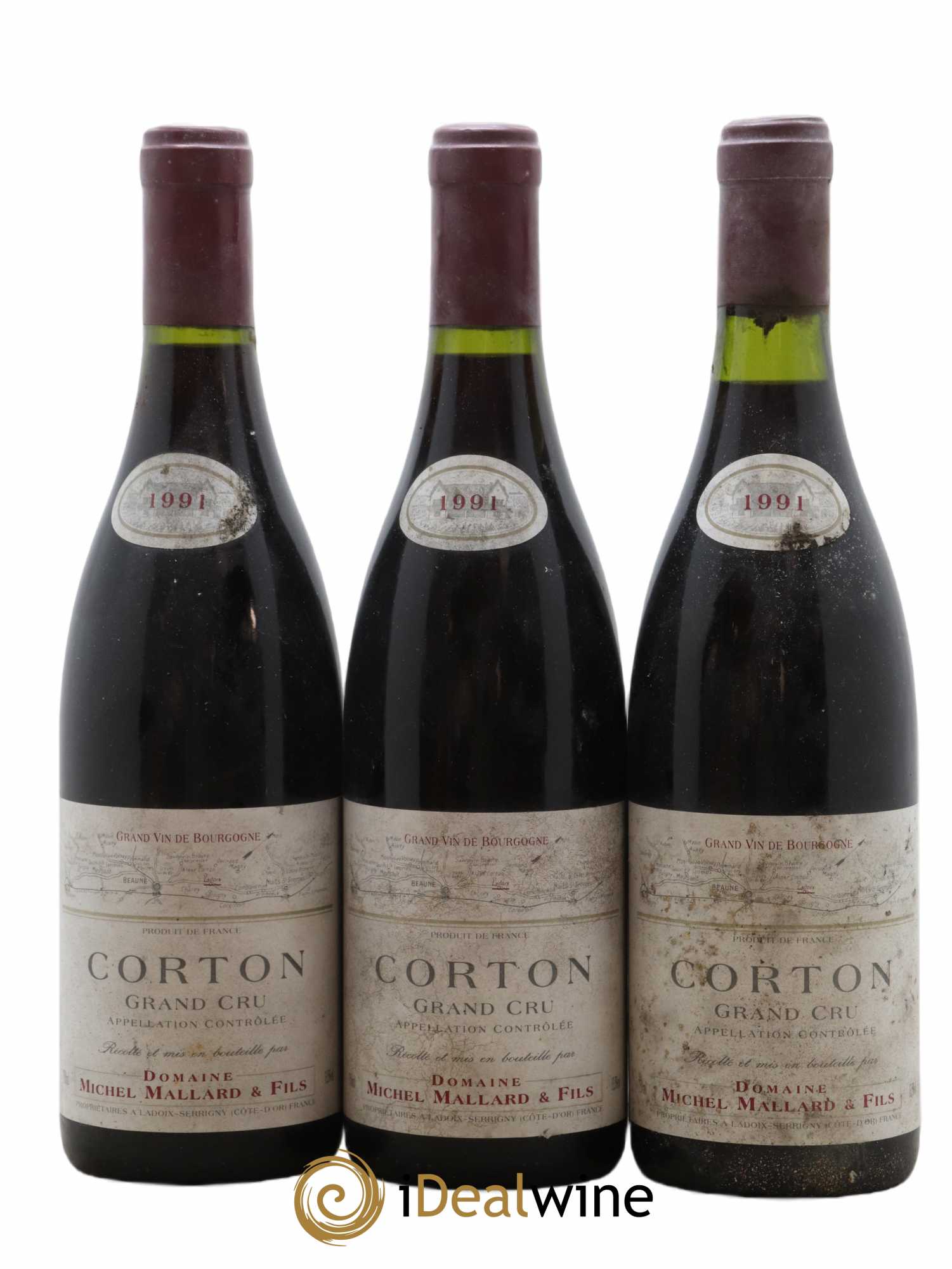 Corton Grand Cru Mallard et Fils 1991 - Lot de 3 bouteilles - 0