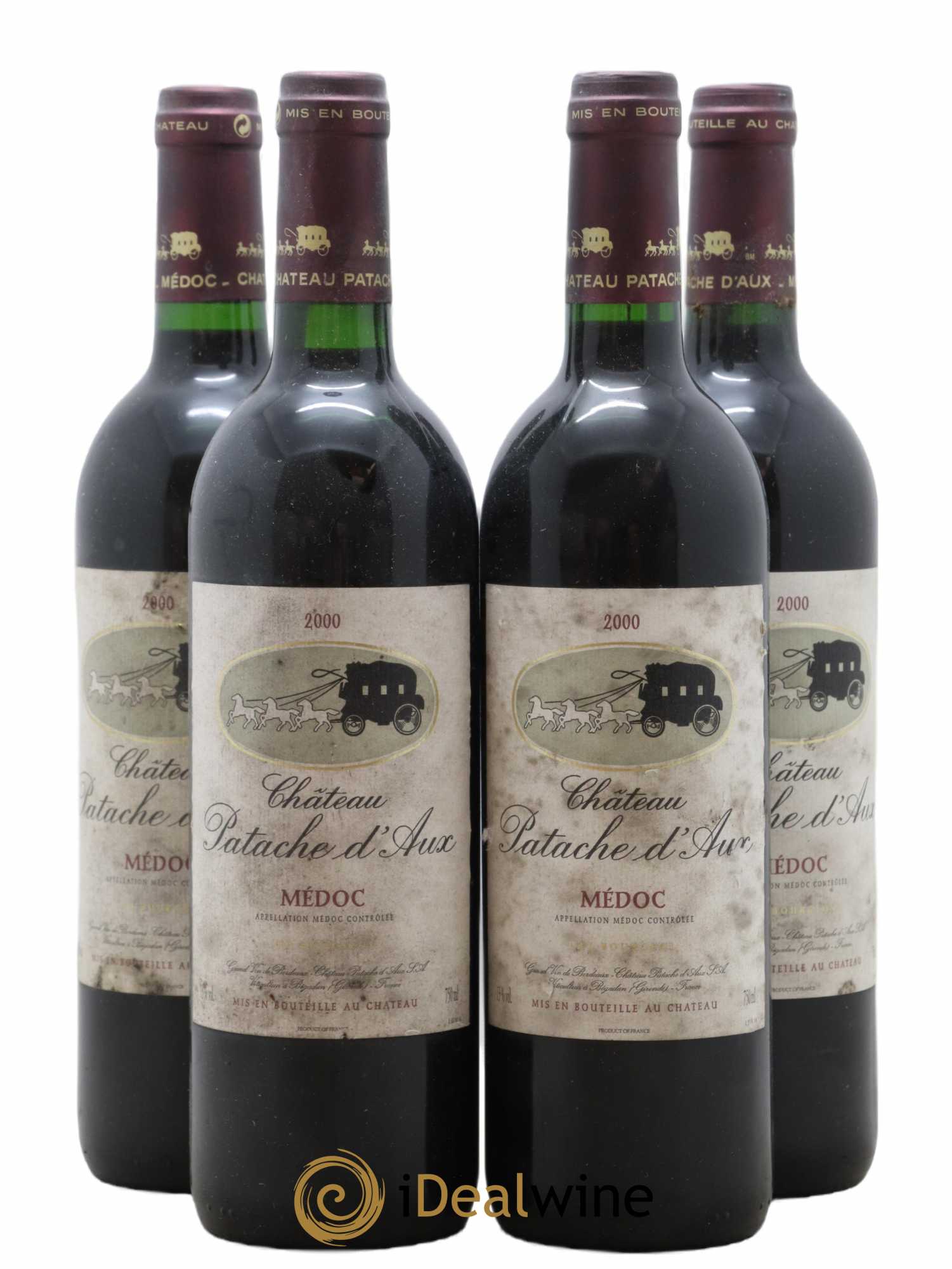 Château Patache d'Aux Cru Bourgeois 2000 - Lot de 4 bouteilles - 0