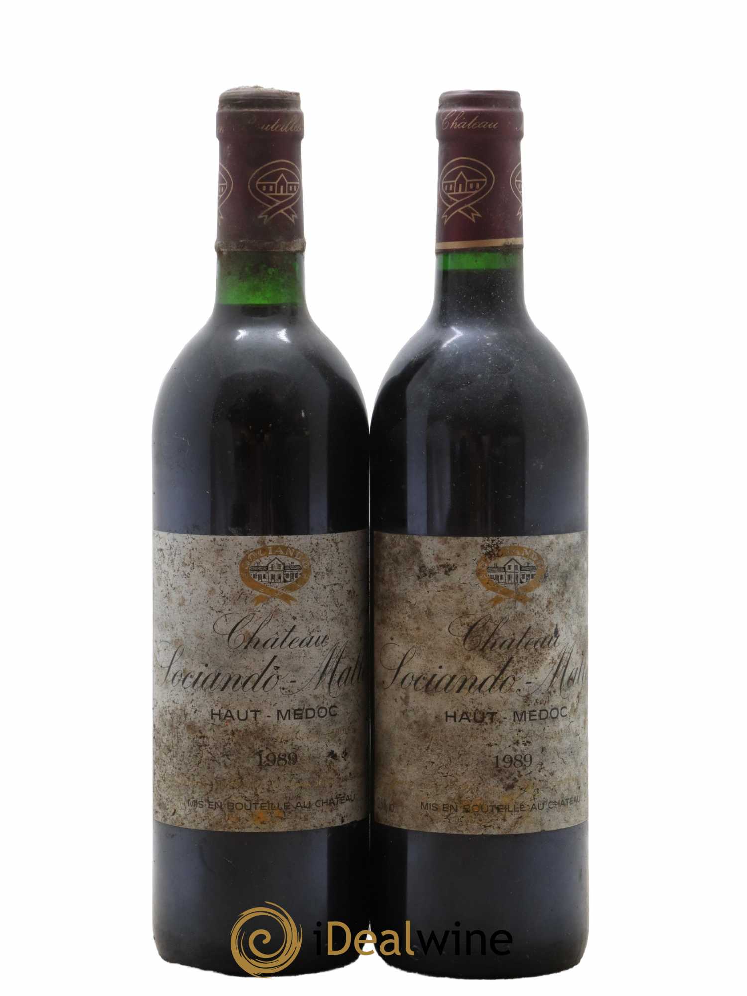 Château Sociando Mallet 1989 - Lot de 2 bouteilles - 0