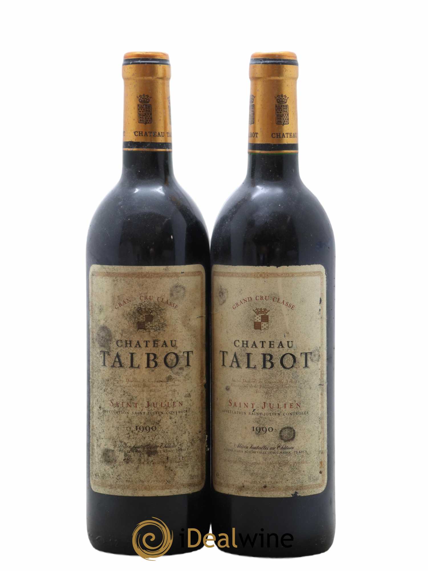 Château Talbot 4ème Grand Cru Classé 1990 - Lot de 2 bouteilles - 0