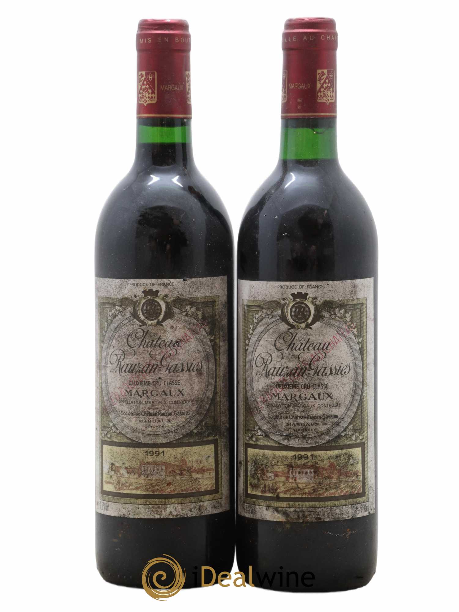 Château Rauzan-Gassies 2ème Grand Cru Classé 1991 - Lot de 2 bouteilles - 0