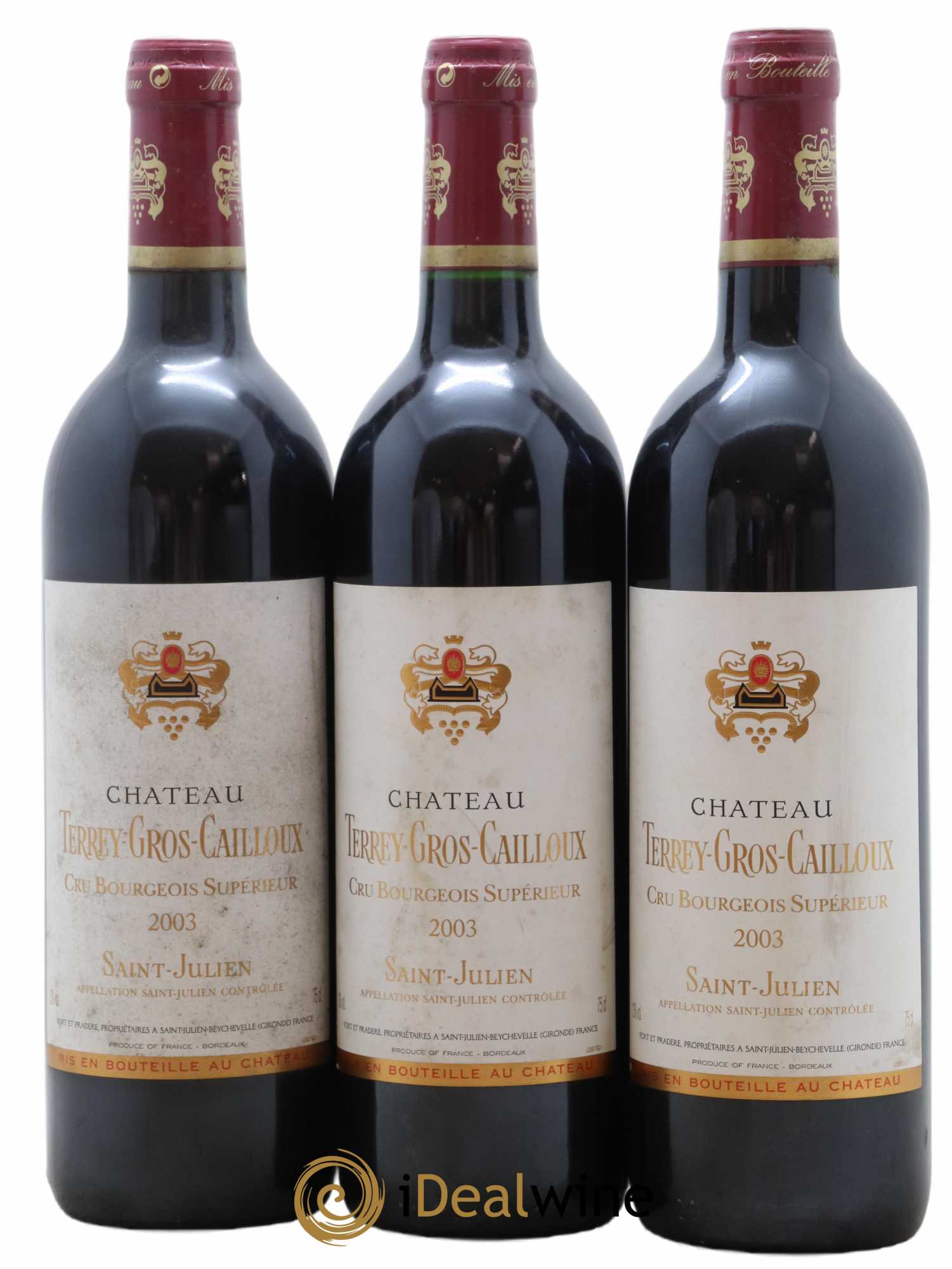 Château Terrey Gros Cailloux Cru Bourgeois 2003 - Lot de 3 bouteilles - 0