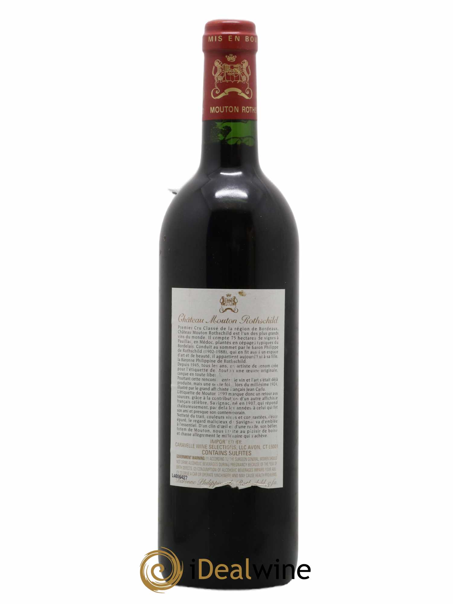 Château Mouton Rothschild 1er Grand Cru Classé 1999 - Lot de 1 bouteille - 1