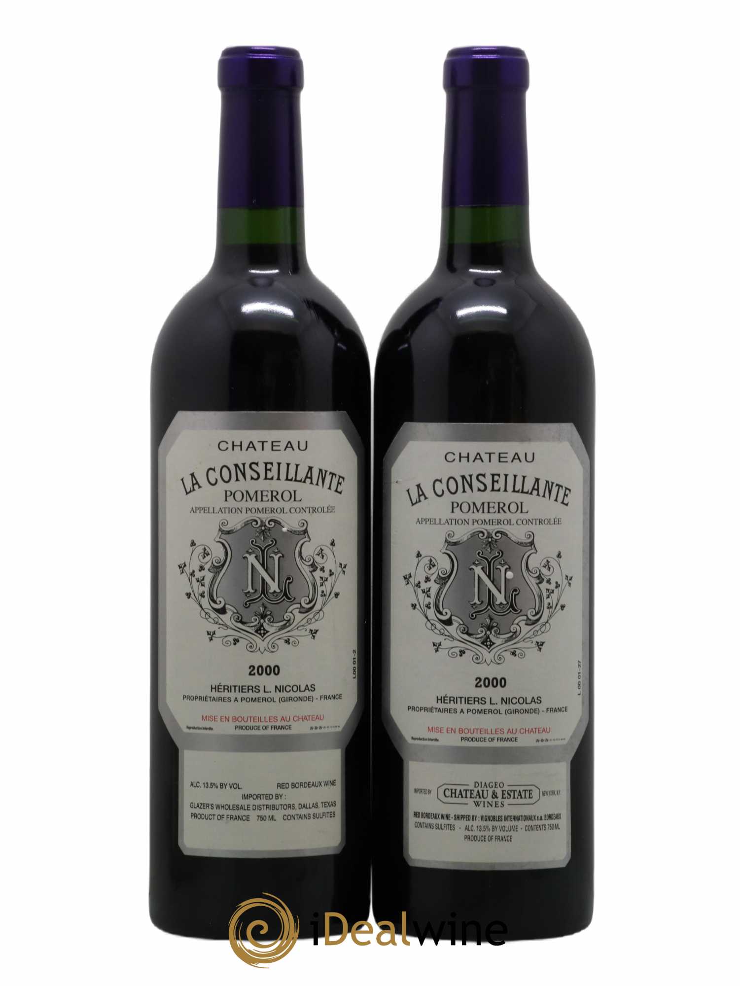 Château la Conseillante IMPORT US 2000 - Lot de 2 bouteilles - 0