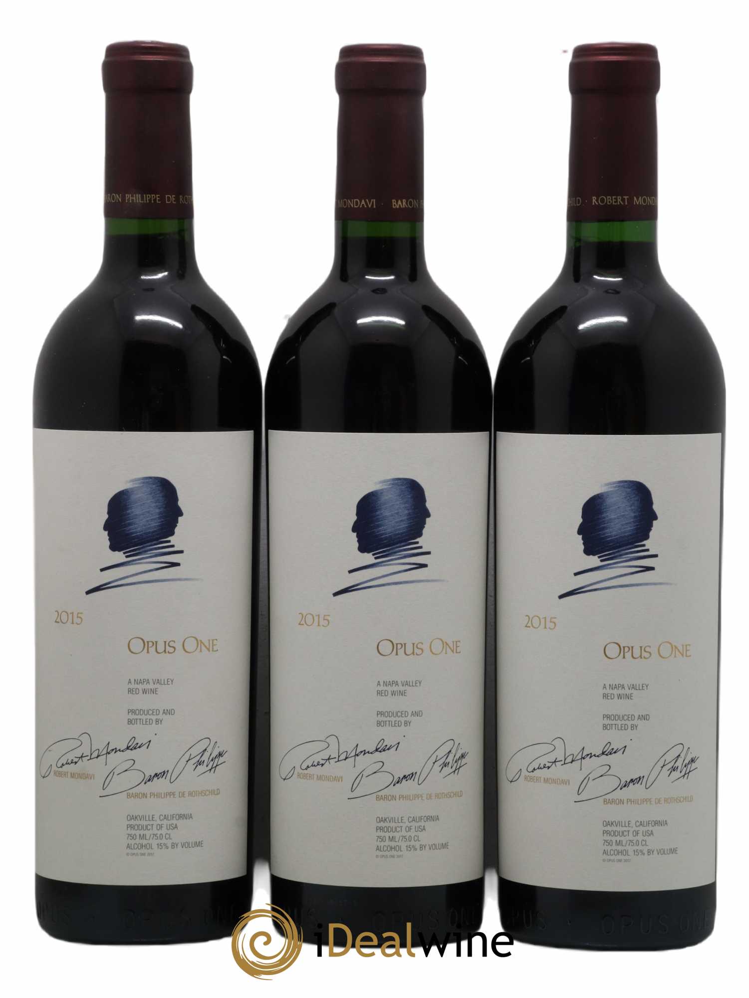 Napa Valley Opus One Robert Mondavi 2015 - Lot de 3 bouteilles - 0