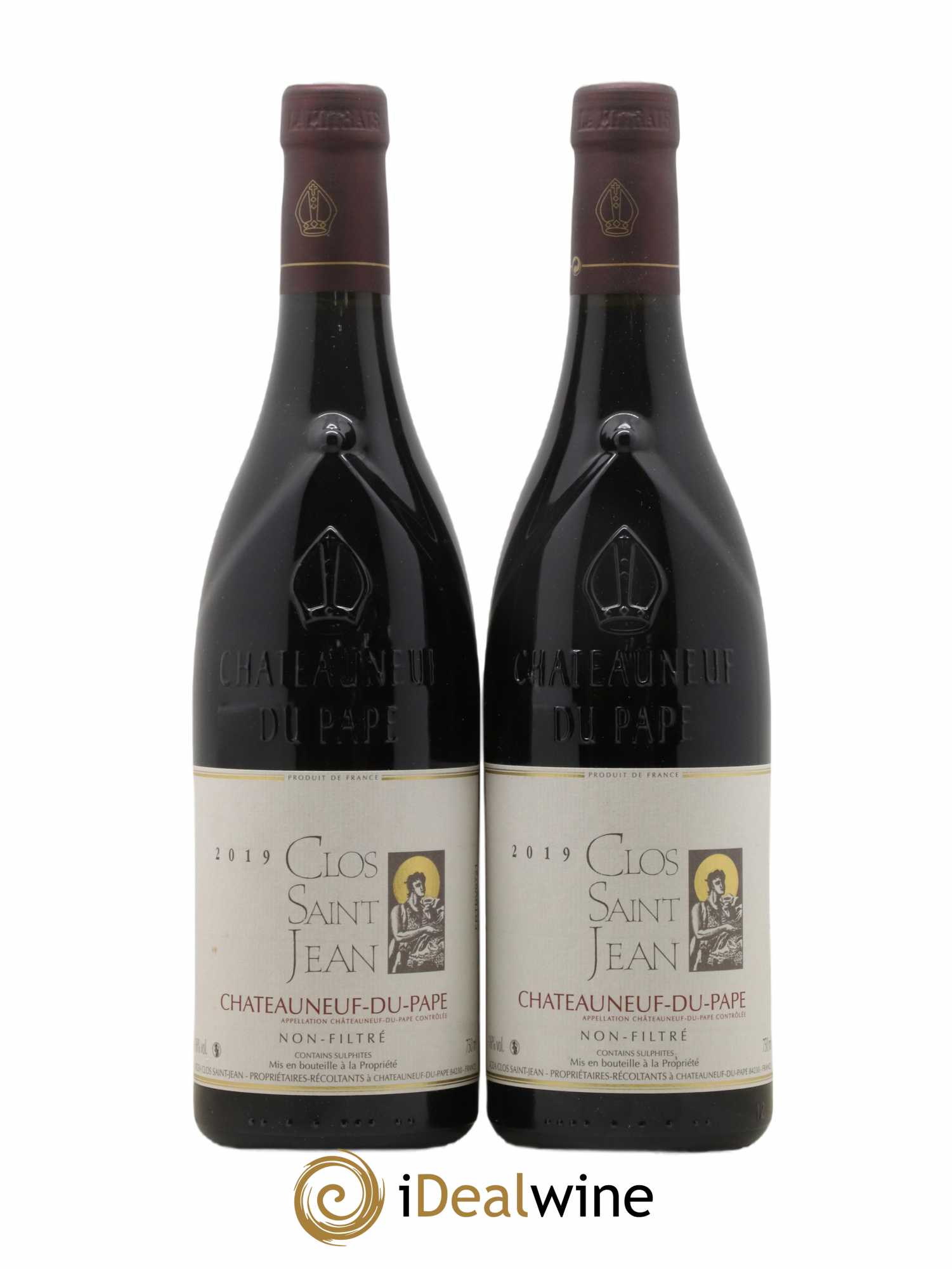 Châteauneuf-du-Pape Clos Saint-Jean Pascal et Vincent Maurel 2019 - Lot de 2 bouteilles - 0