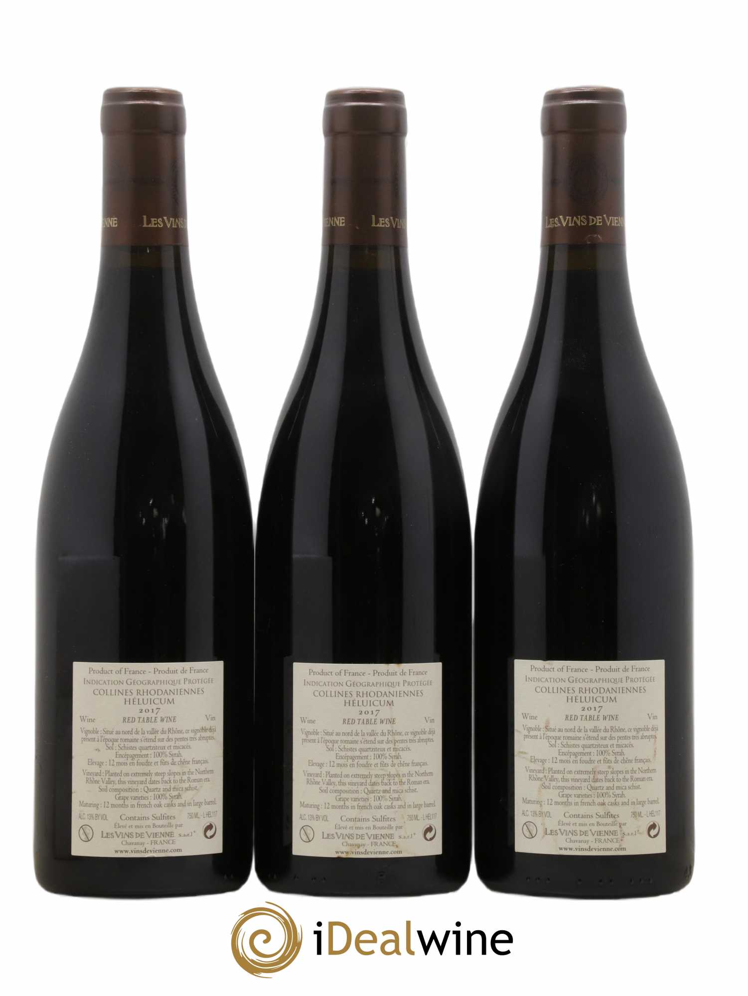 Collines Rhodaniennes Vin de Vienne Heluicum 2017 - Lot de 3 bouteilles - 1