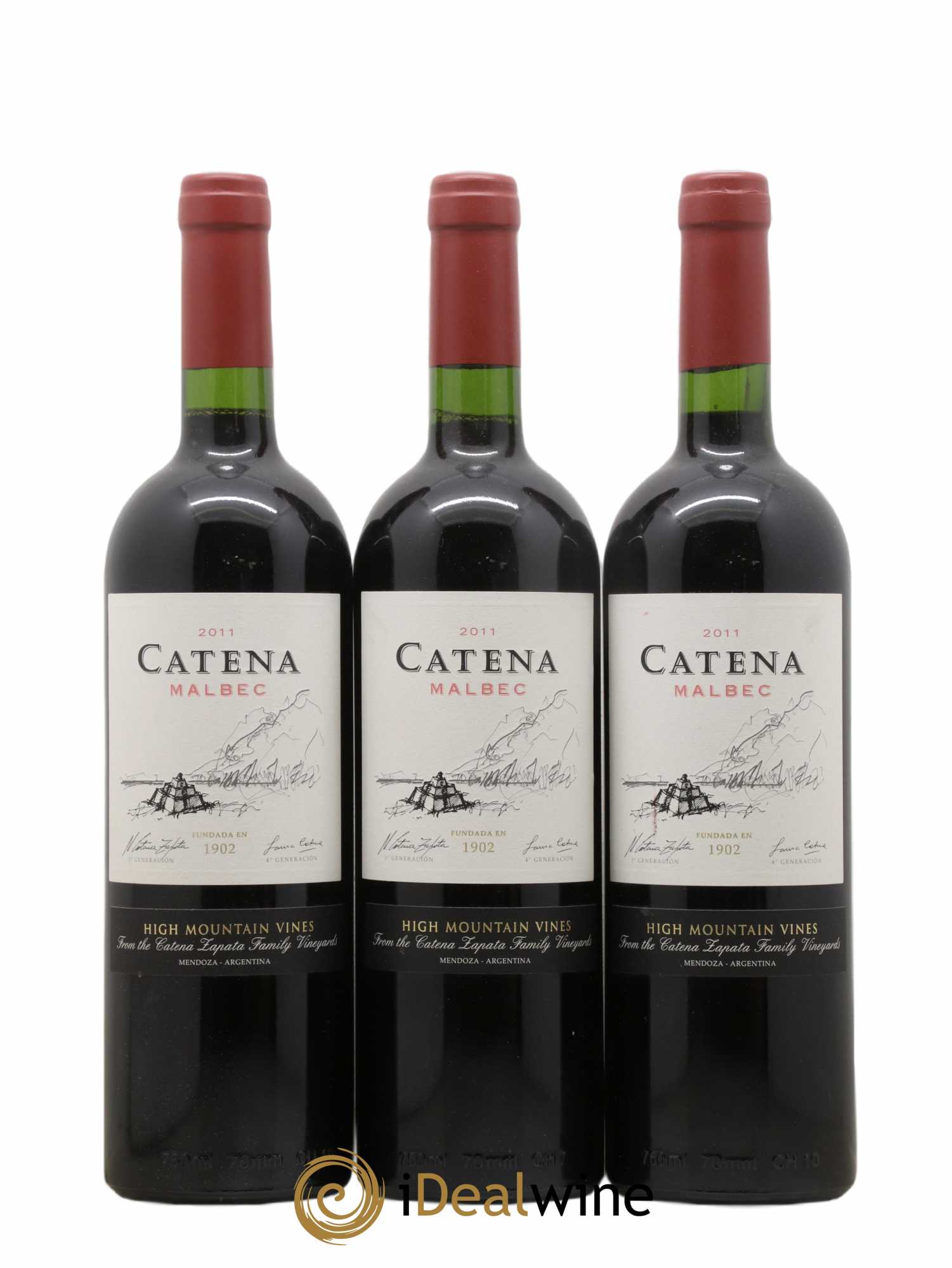 Mendoza Catena Zapata Malbec Argentino 2011 - Lot de 3 bouteilles - 0