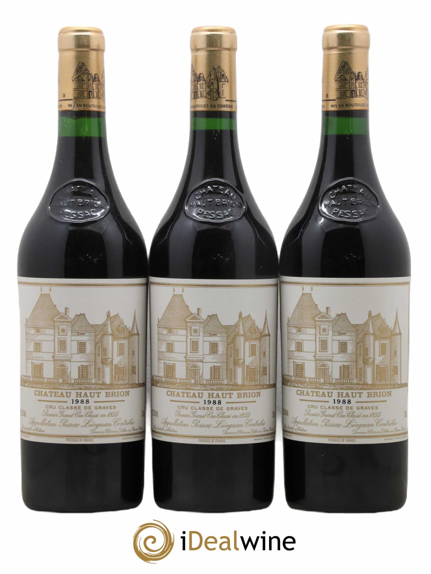 Château Haut Brion 1er Grand Cru Classé 1988 - Lot de 3 bouteilles - 0
