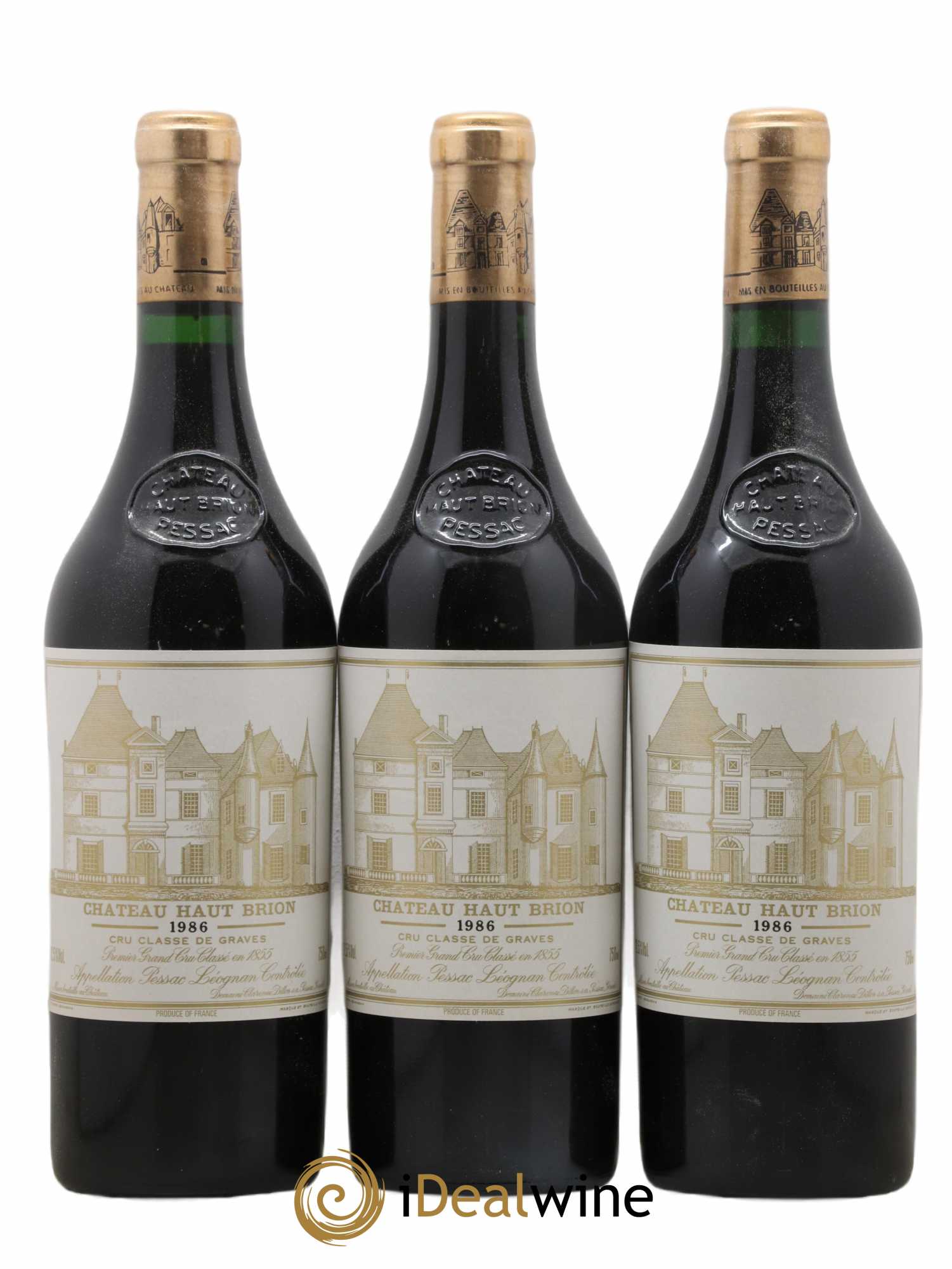 Château Haut Brion 1er Grand Cru Classé 1986 - Lot de 3 bouteilles - 0