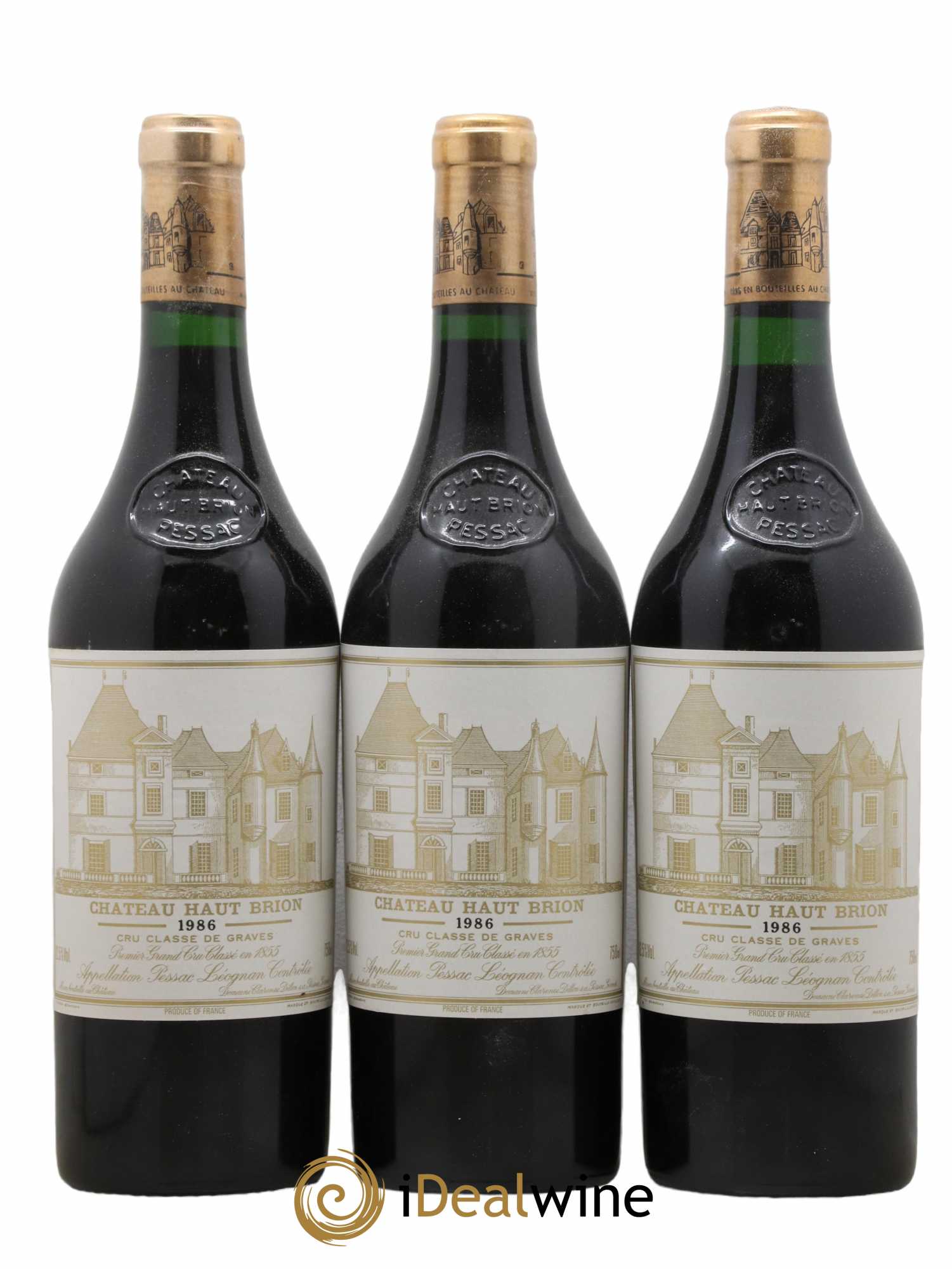 Château Haut Brion 1er Grand Cru Classé 1986 - Lot de 3 bouteilles - 0