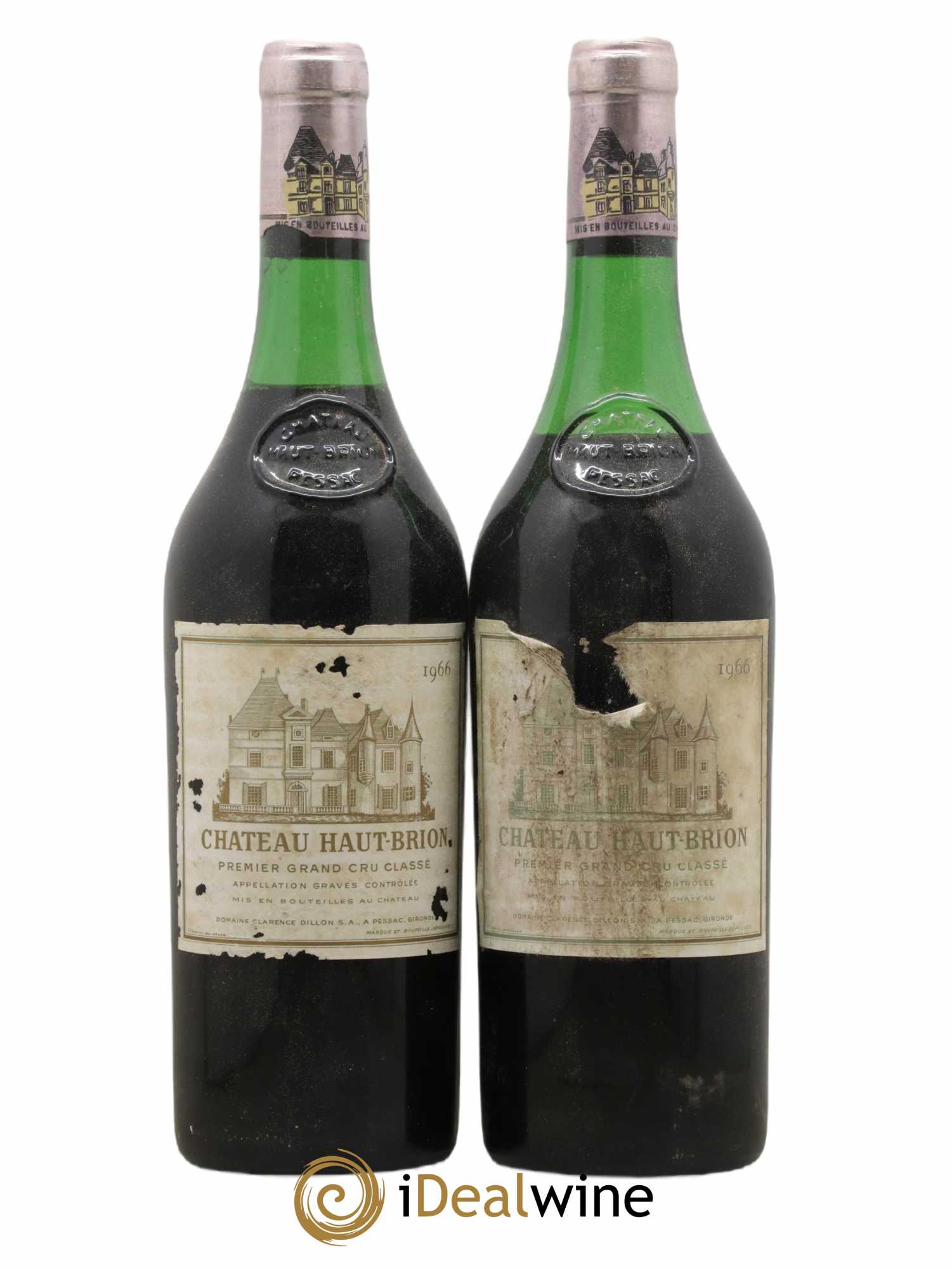 Château Haut Brion 1er Grand Cru Classé 1966 - Lot de 2 bouteilles - 0