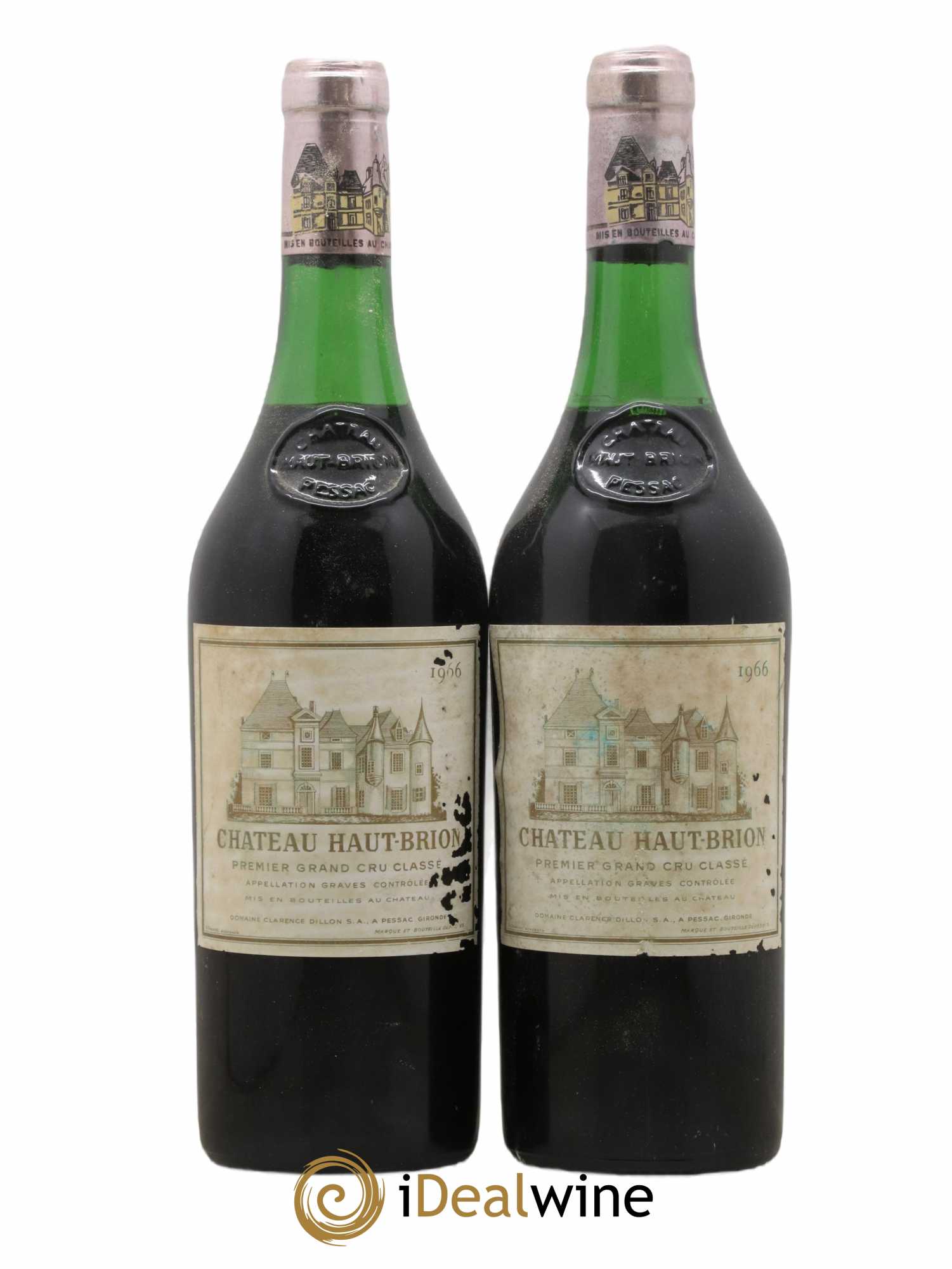 Château Haut Brion 1er Grand Cru Classé 1966 - Lot de 2 bouteilles - 0