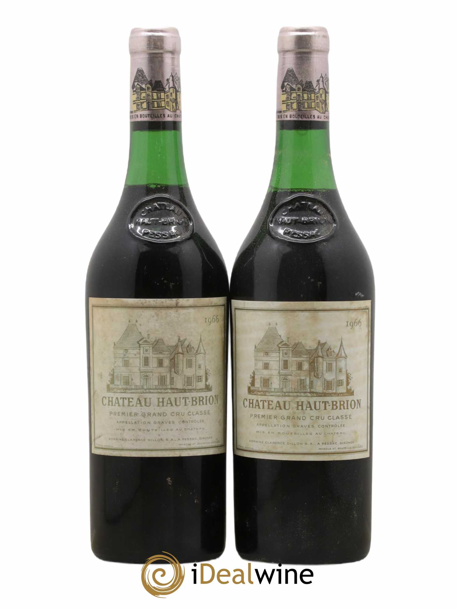 Château Haut Brion 1er Grand Cru Classé 1966 - Lot de 2 bouteilles - 0