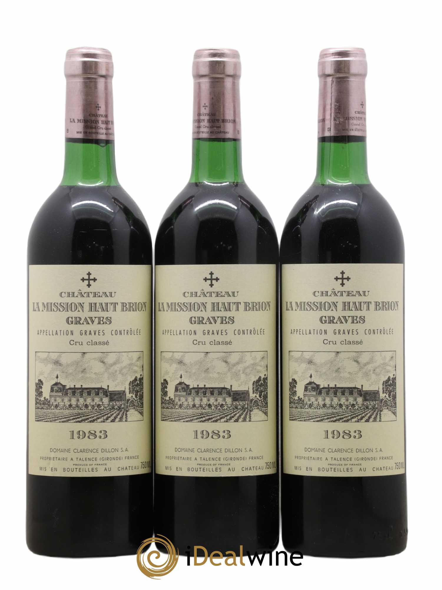 Château la Mission Haut-Brion Cru Classé de Graves 1983 - Lot de 3 bouteilles - 0