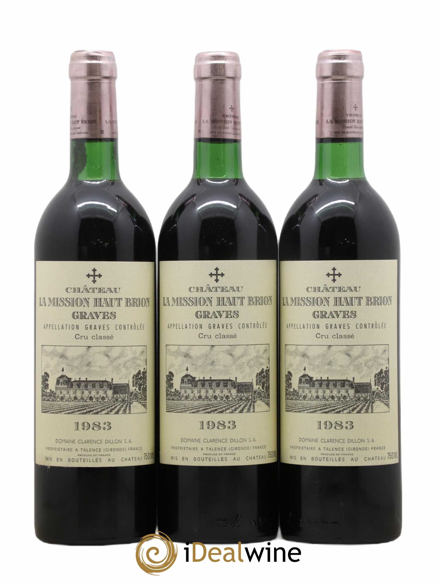 Château la Mission Haut-Brion Cru Classé de Graves 1983 - Lot de 3 bouteilles - 0