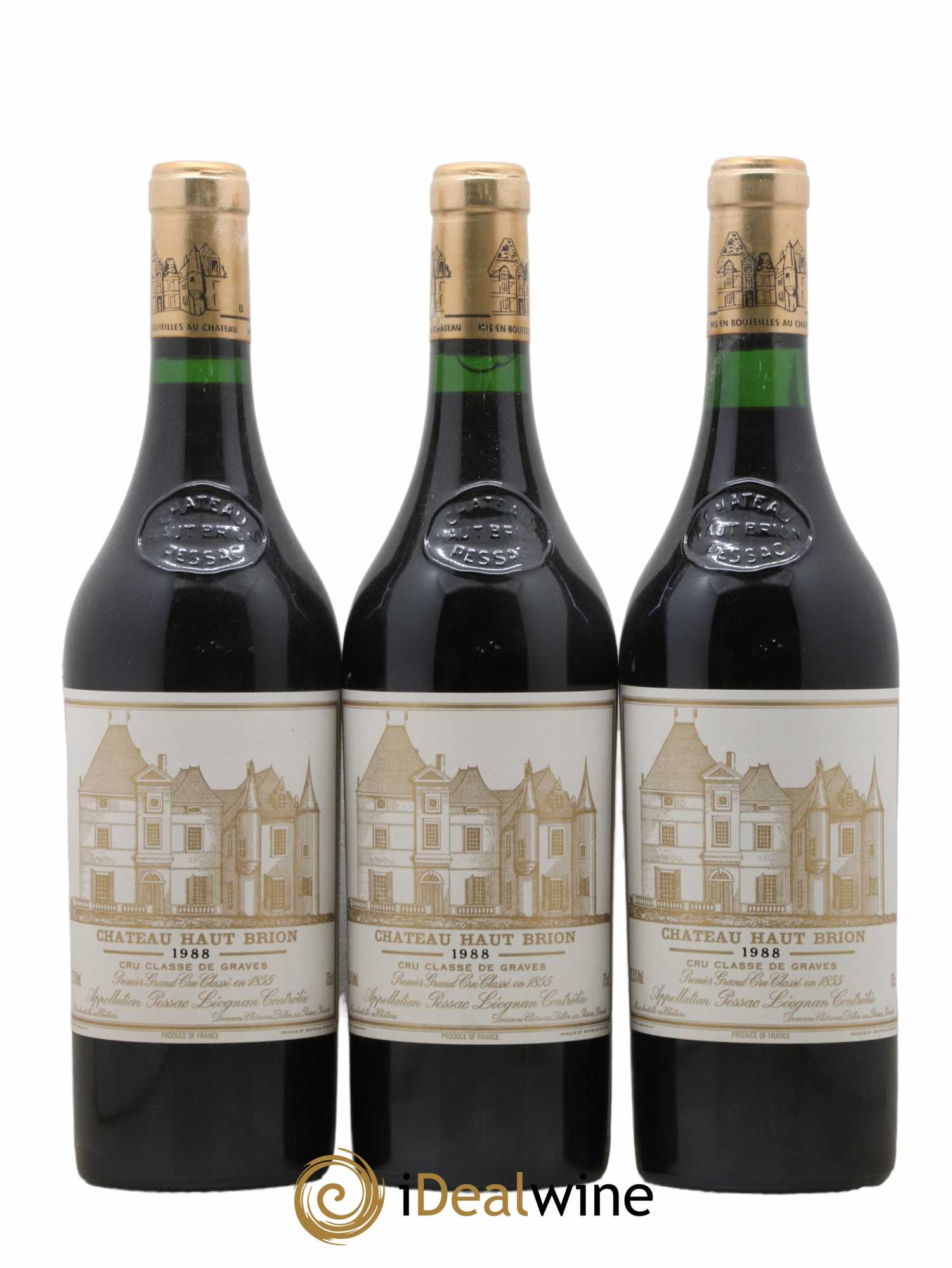 Château Haut Brion 1er Grand Cru Classé 1988 - Lot de 3 bouteilles - 0