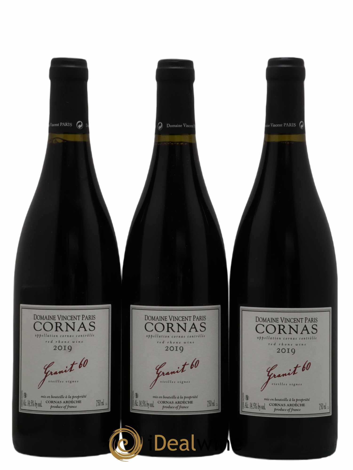 Cornas Granit 60 Vieilles Vignes Vincent Paris 2019 - Lot de 3 bouteilles - 0