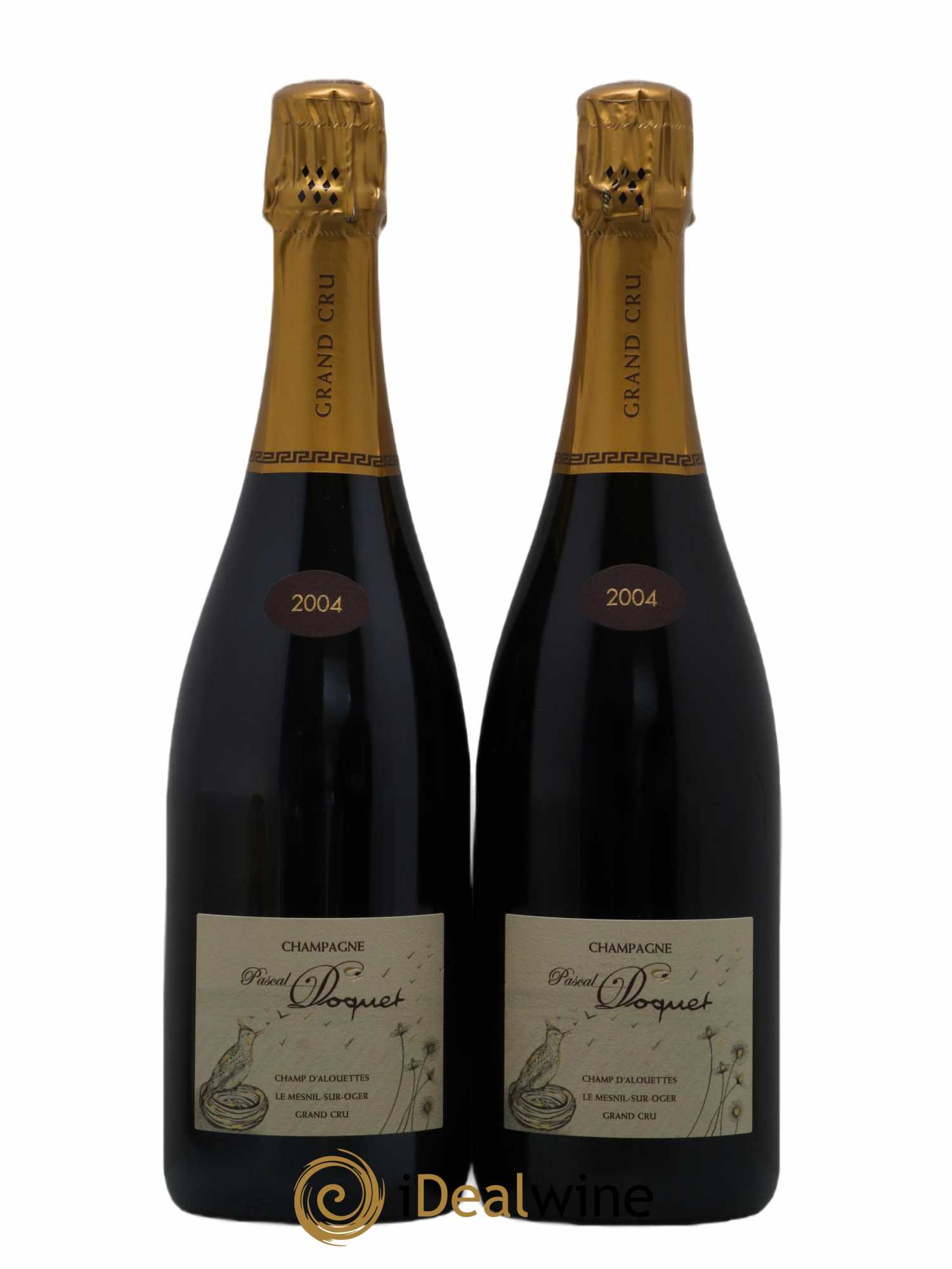 Champagne Grand Cru Champ Alouette Extra Brut Pascal Doquet (sans prix de réserve) 2004 - Lot de 2 bouteilles - 0