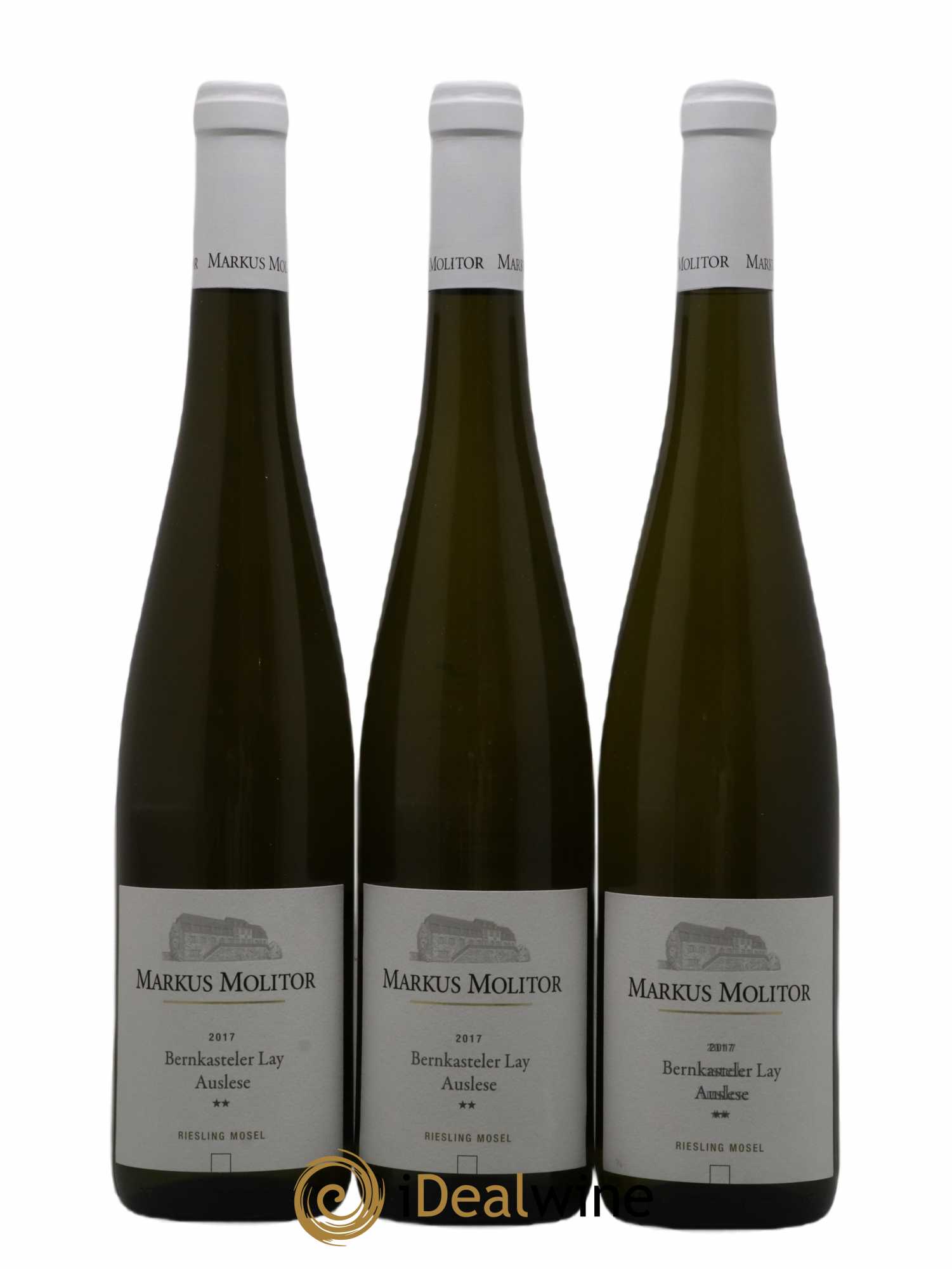 Riesling Markus Molitor Bernkasteler Lay Auslese White Capsule°° 2017 - Lot de 3 bouteilles - 0