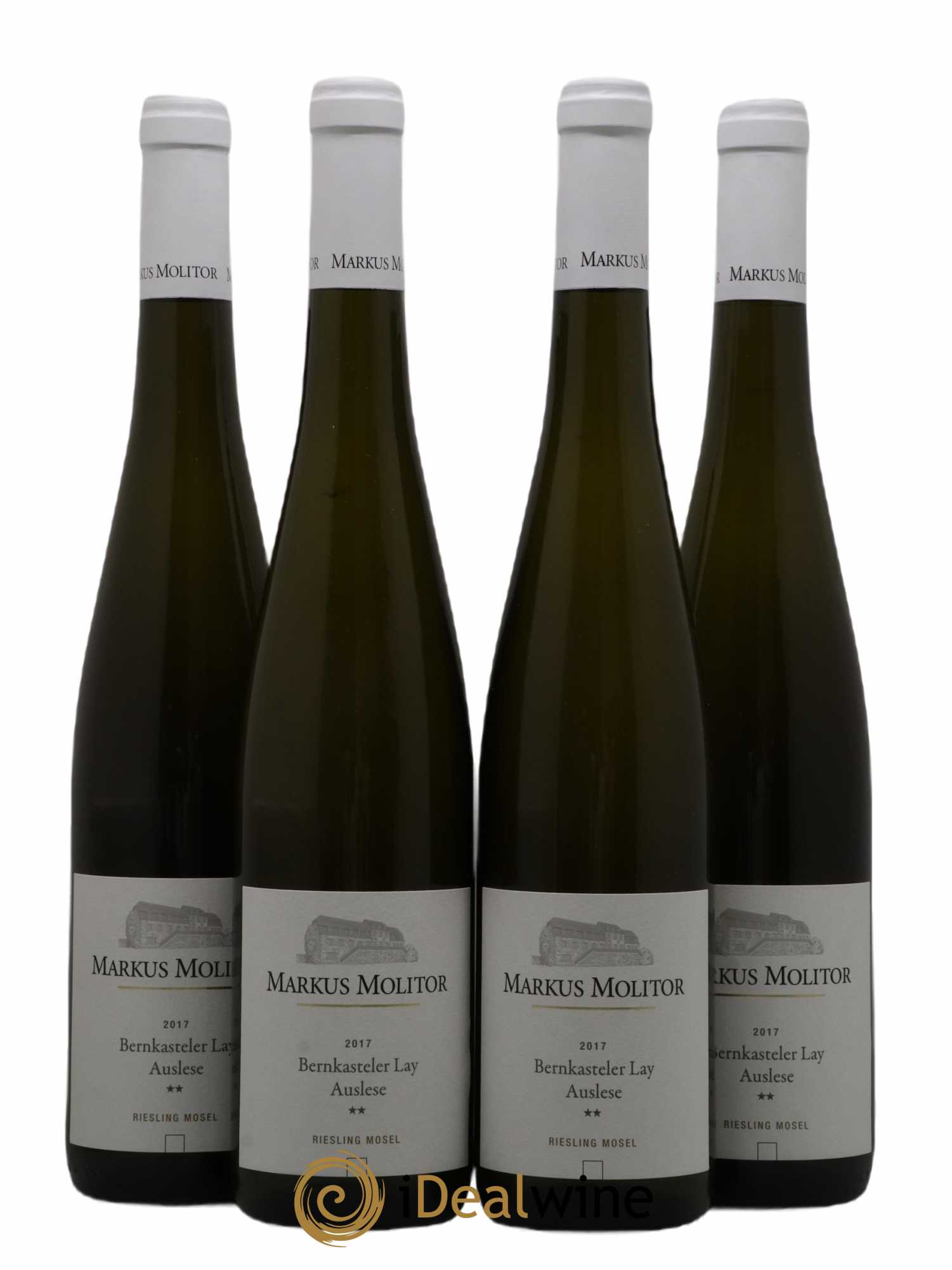 Riesling Markus Molitor Bernkasteler Lay Auslese White Capsule°° 2017 - Lot de 4 bouteilles - 0
