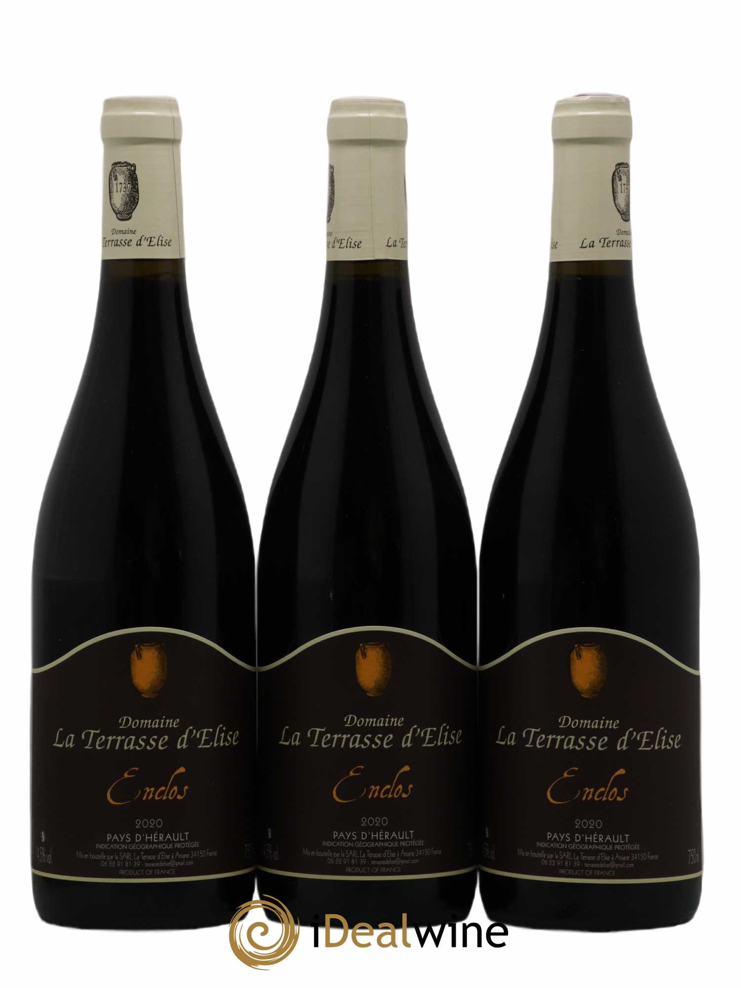 Pays d'Hérault L'Enclos Terrasse d'Elise (Domaine de la) 2020 - Lot de 3 bouteilles - 0