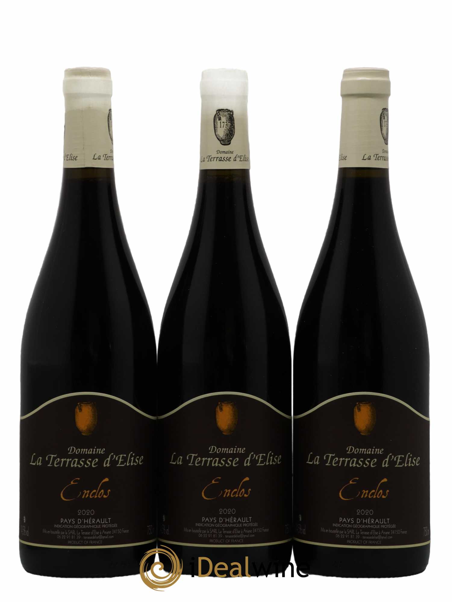 Pays d'Hérault L'Enclos Terrasse d'Elise (Domaine de la) 2020 - Lot de 3 bouteilles - 0
