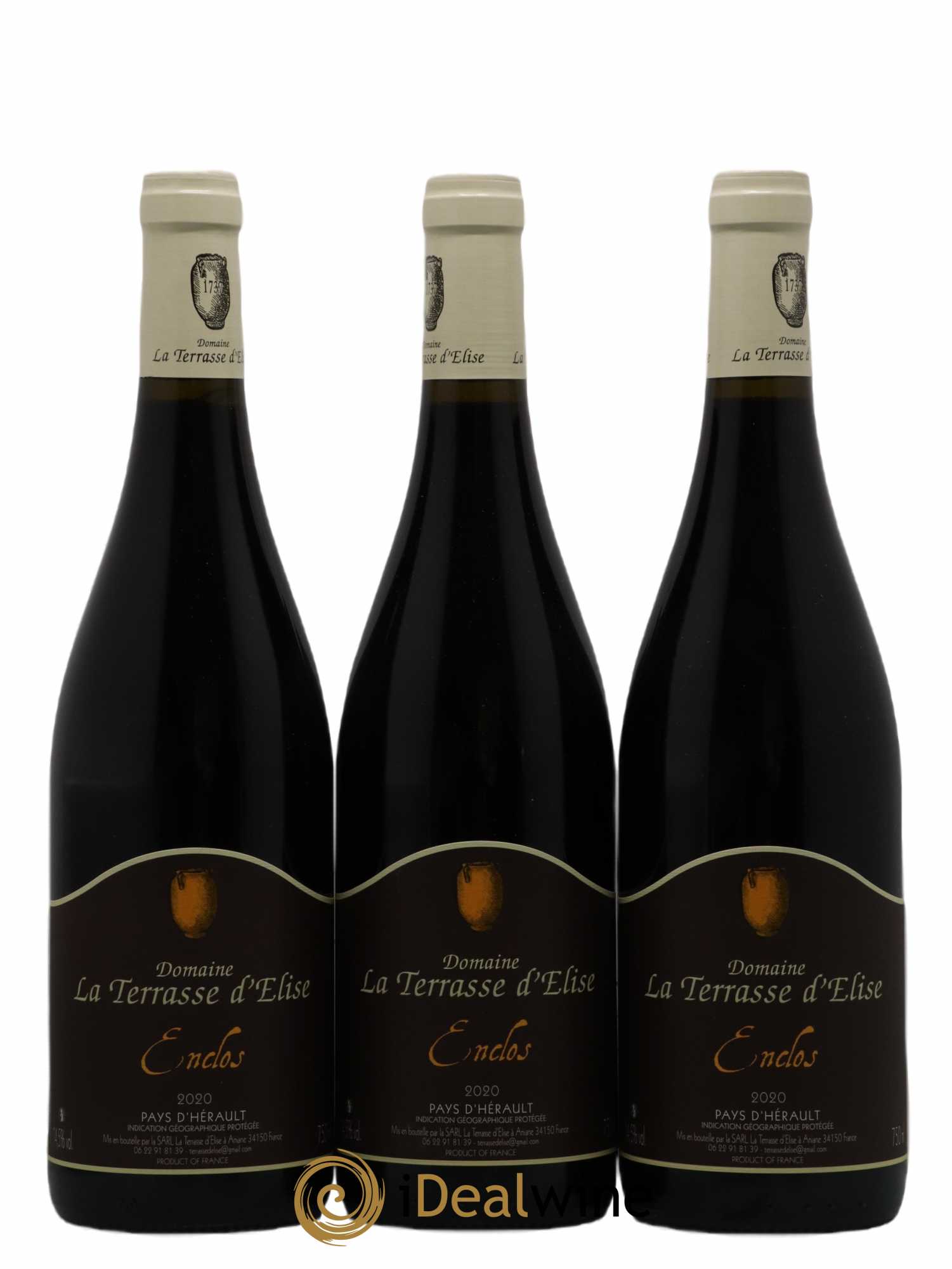 Pays d'Hérault L'Enclos Terrasse d'Elise (Domaine de la) 2020 - Lot de 3 bouteilles - 0