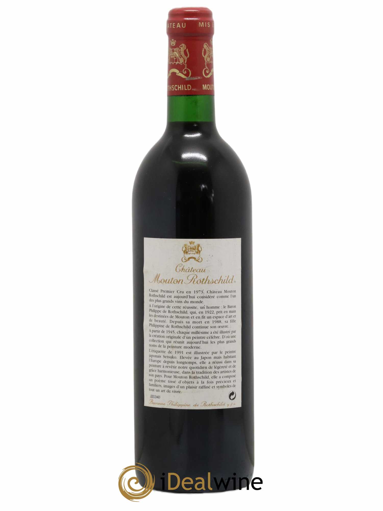 Château Mouton Rothschild 1er Grand Cru Classé 1991 - Lot de 1 bouteille - 1