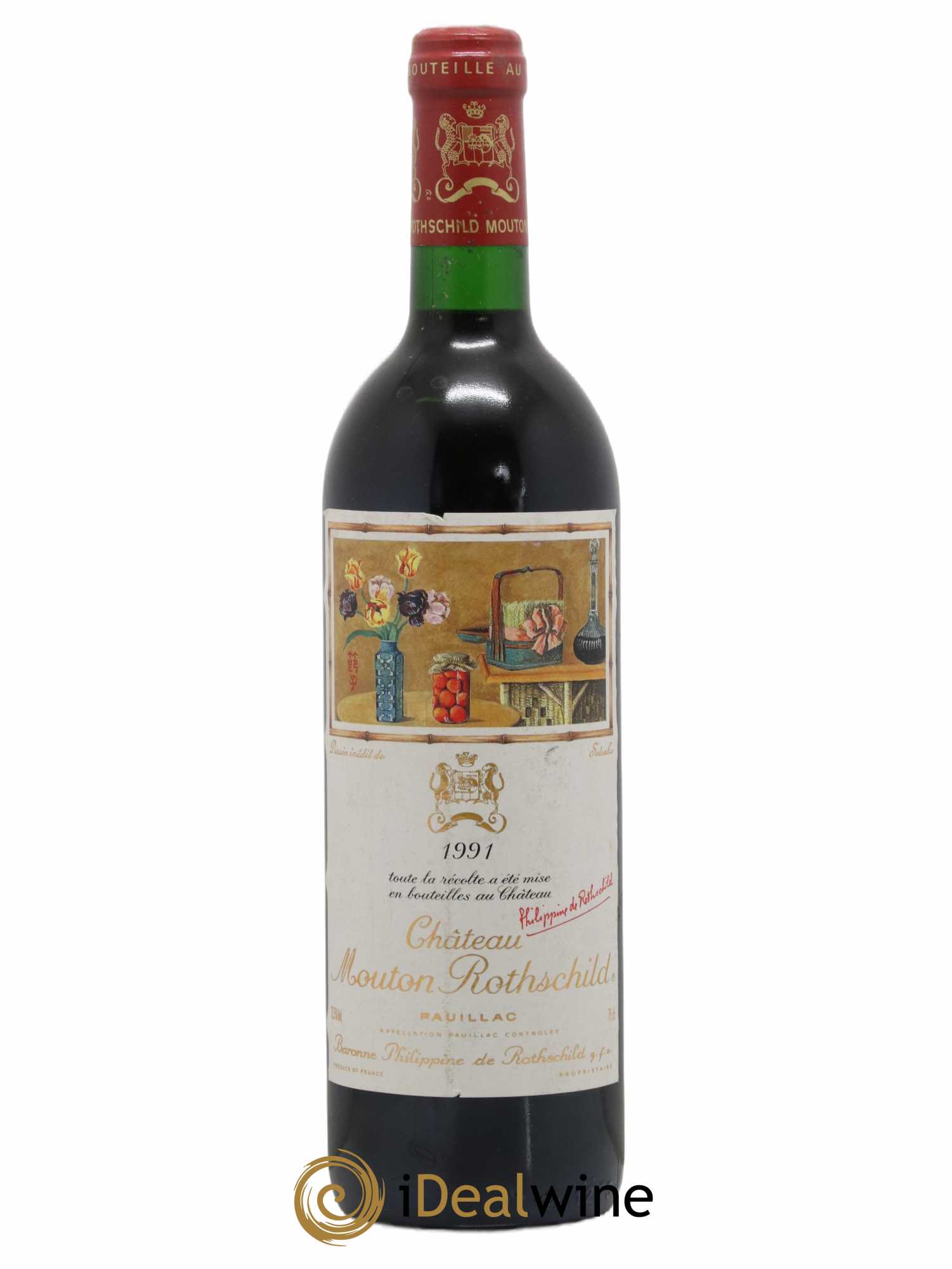 Château Mouton Rothschild 1er Grand Cru Classé 1991 - Lot de 1 bouteille - 0