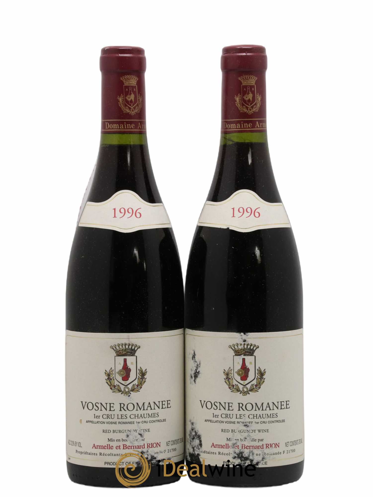 Vosne-Romanée 1er Cru Les Chaumes Armelle et Bernard Rion 1996 - Lot de 2 bouteilles - 0