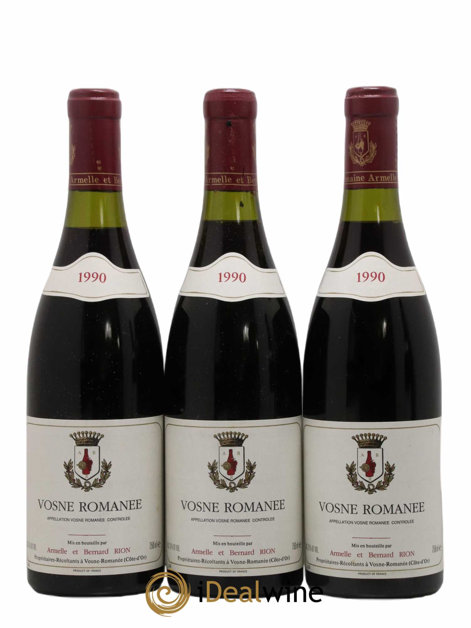 Vosne-Romanée Armelle et Bernard Rion 1990 - Lot de 3 bouteilles - 0
