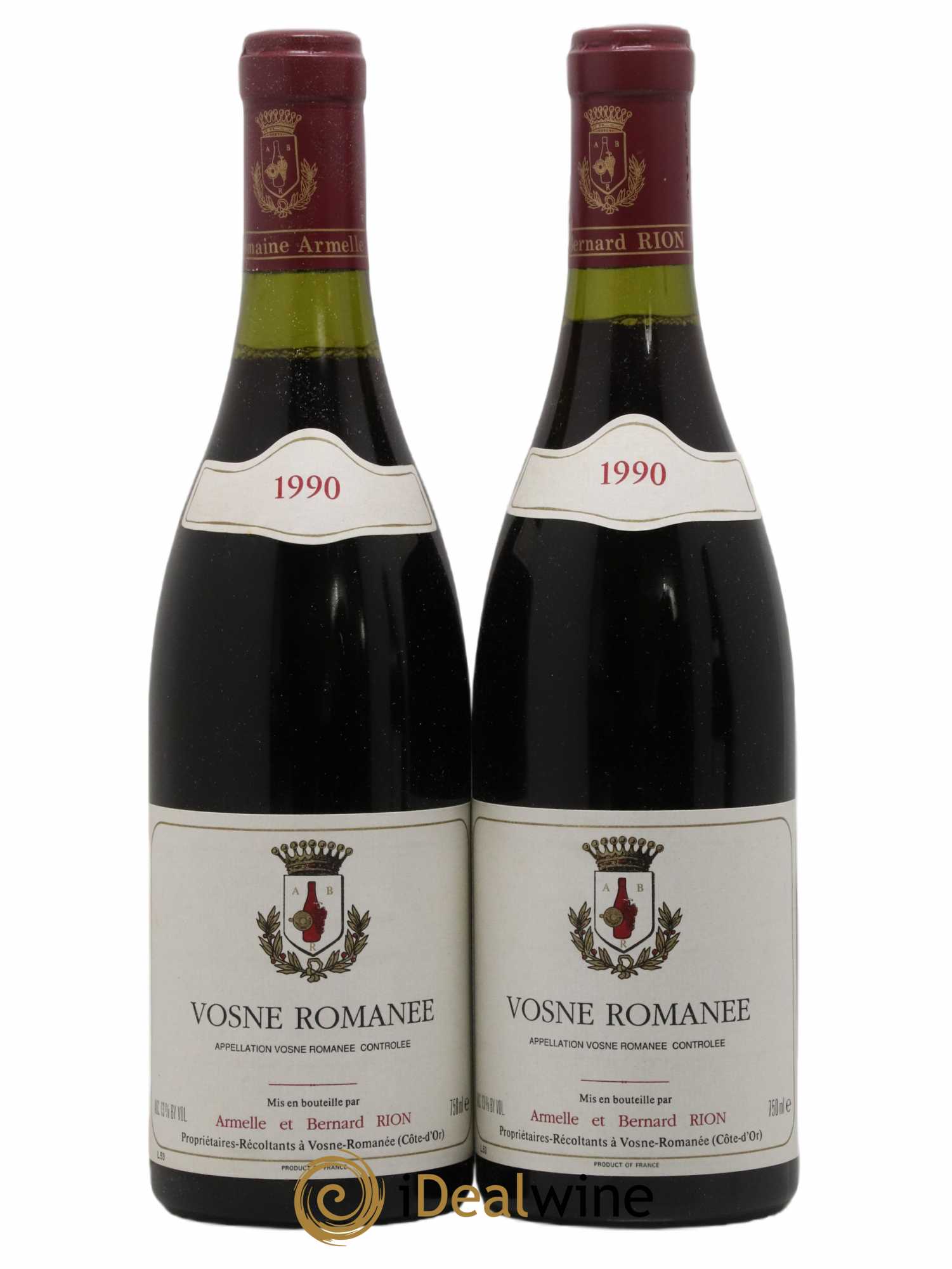 Vosne-Romanée Armelle et Bernard Rion 1990 - Lot de 2 bouteilles - 0