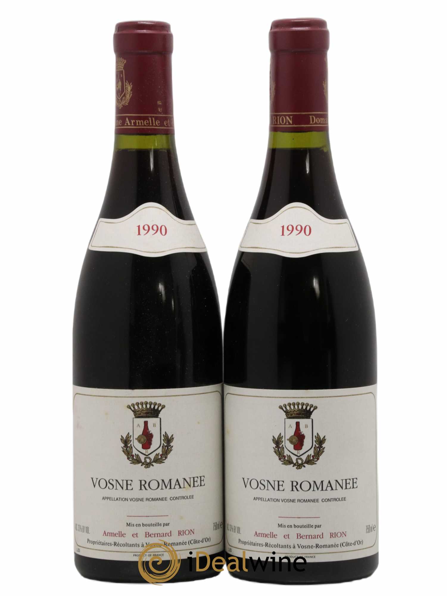 Vosne-Romanée Armelle et Bernard Rion 1990 - Lot de 2 bouteilles - 0
