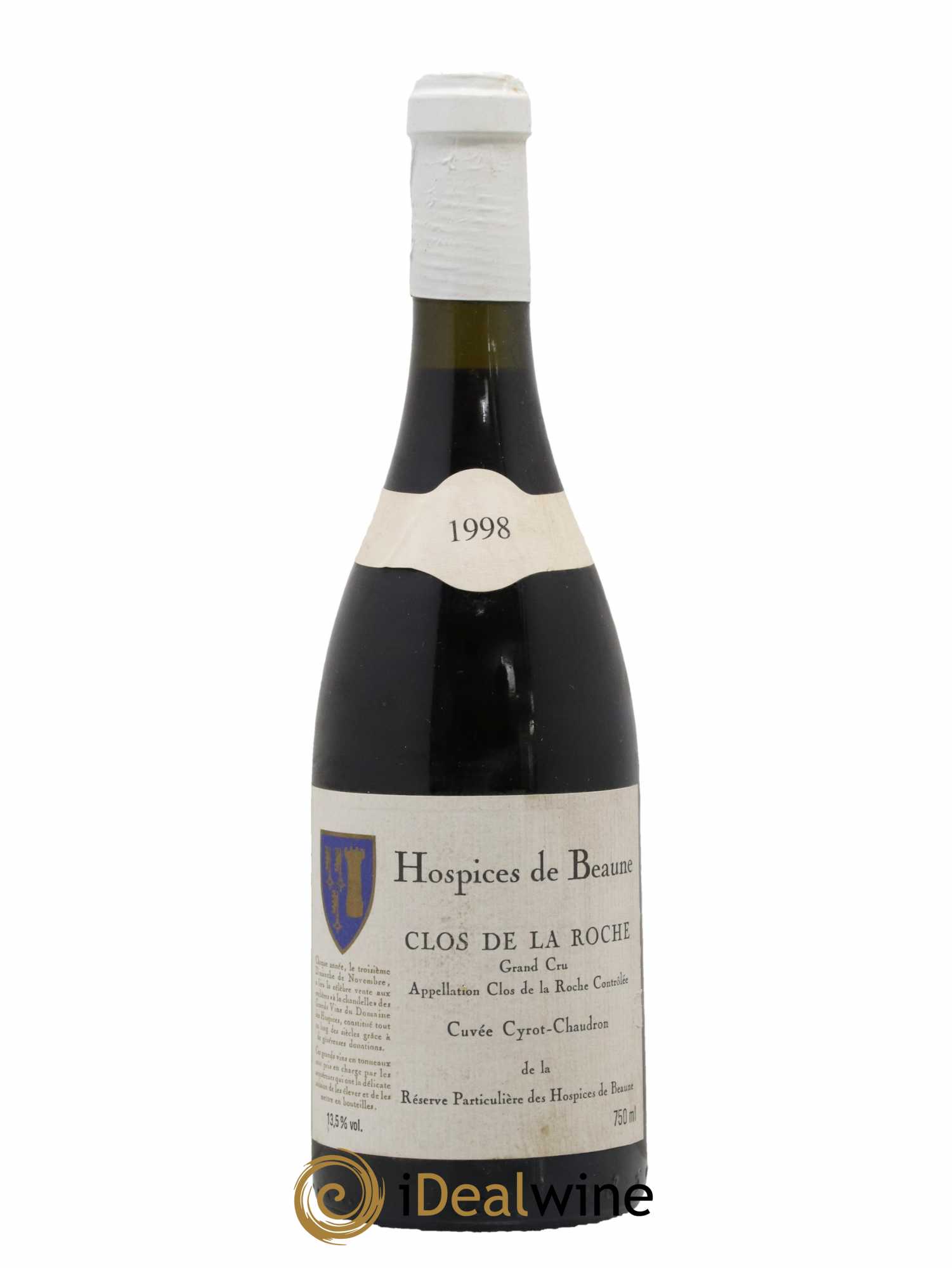Clos de la Roche Grand Cru Cuvée Cyrot Chaudron Hospices de Beaune 1998 - Lot de 1 bouteille - 0