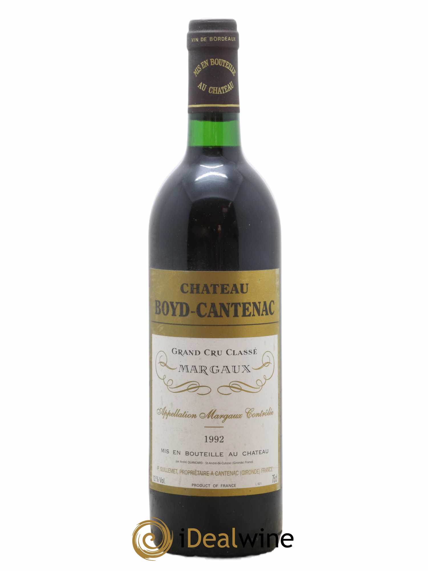 Château Boyd Cantenac 3ème Grand Cru Classé 1992 - Lot de 1 bouteille - 0