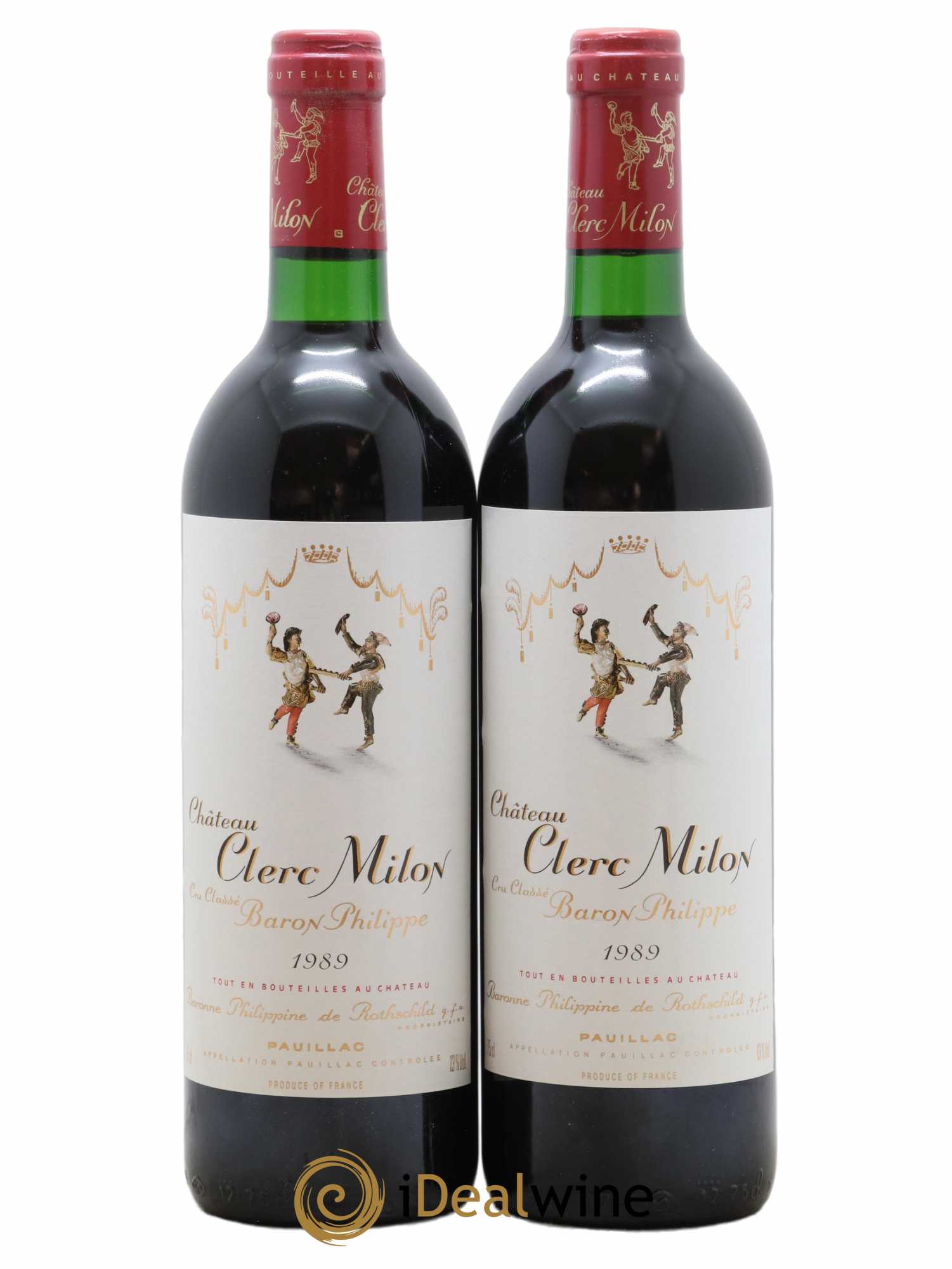Château Clerc Milon 5ème Grand Cru Classé 1989 - Lot de 2 bouteilles - 0